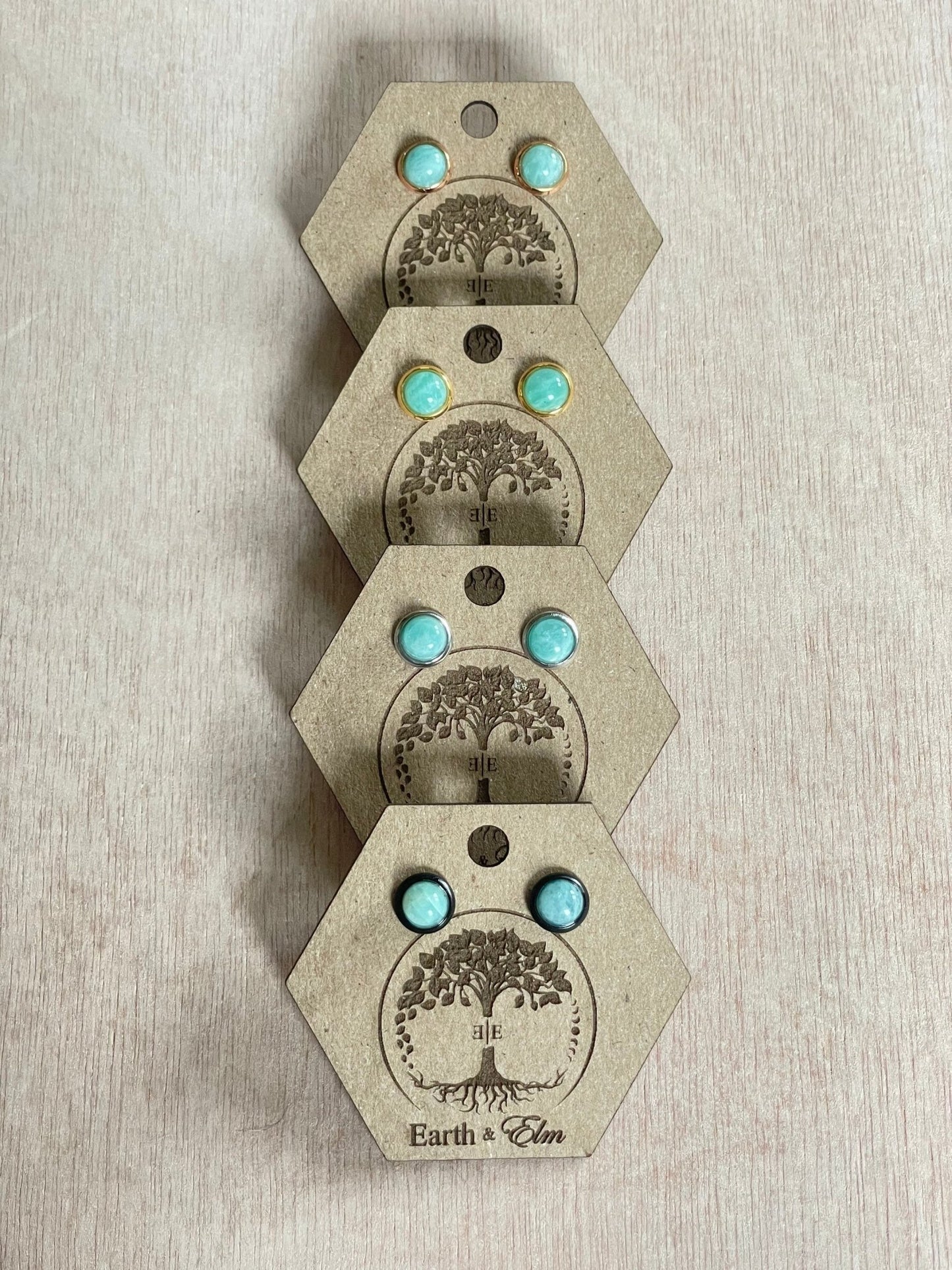 6mm Amazonite Stud Earrings - earthandelm