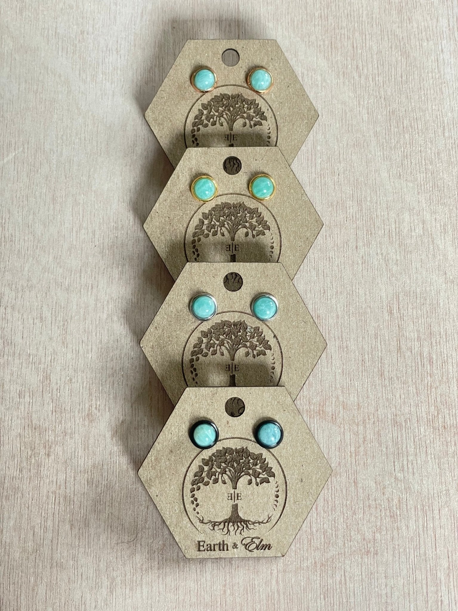 6mm Amazonite Stud Earrings - earthandelm