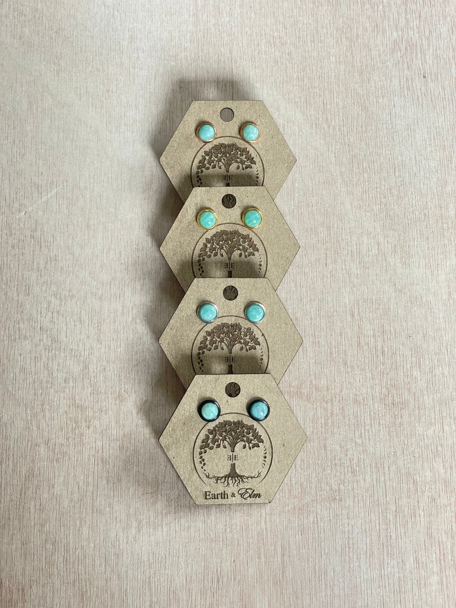 6mm Amazonite Stud Earrings - earthandelm