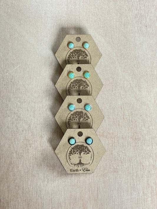 6mm Amazonite Stud Earrings - earthandelm
