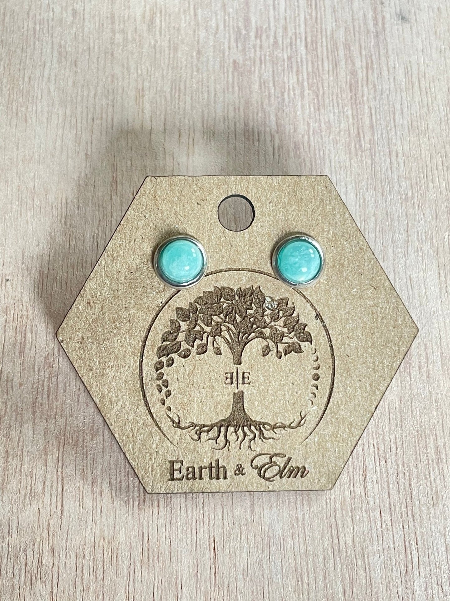 6mm Amazonite Stud Earrings - earthandelm