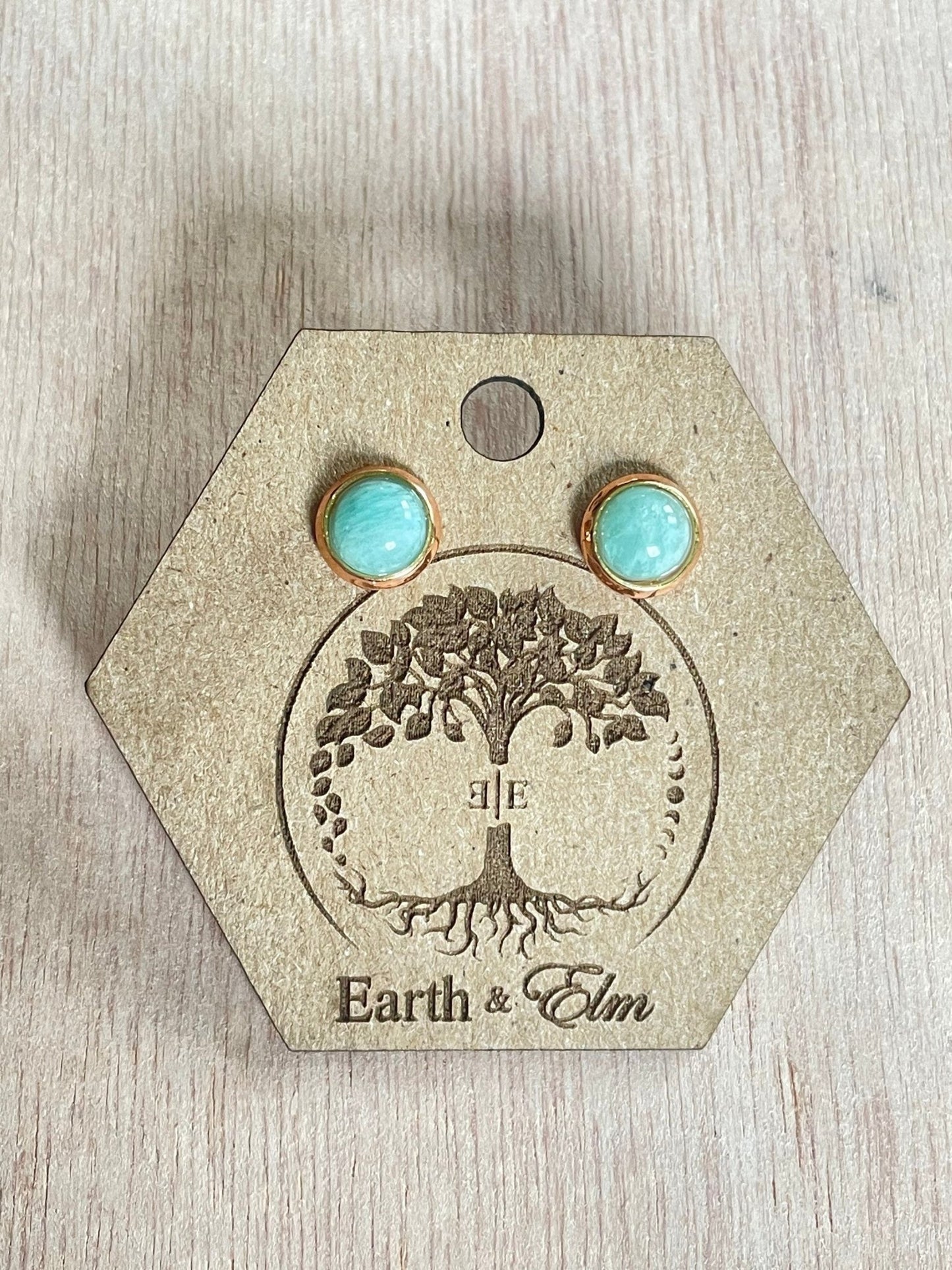 6mm Amazonite Stud Earrings - earthandelm