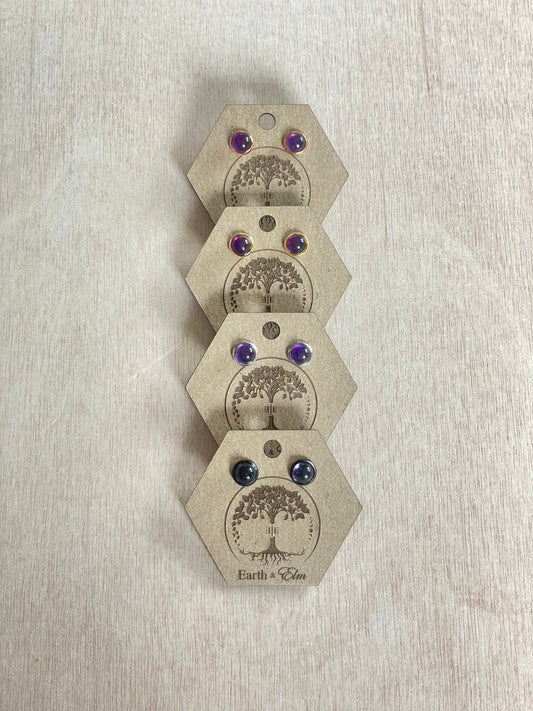 6mm Amethyst Stud Earrings - earthandelm