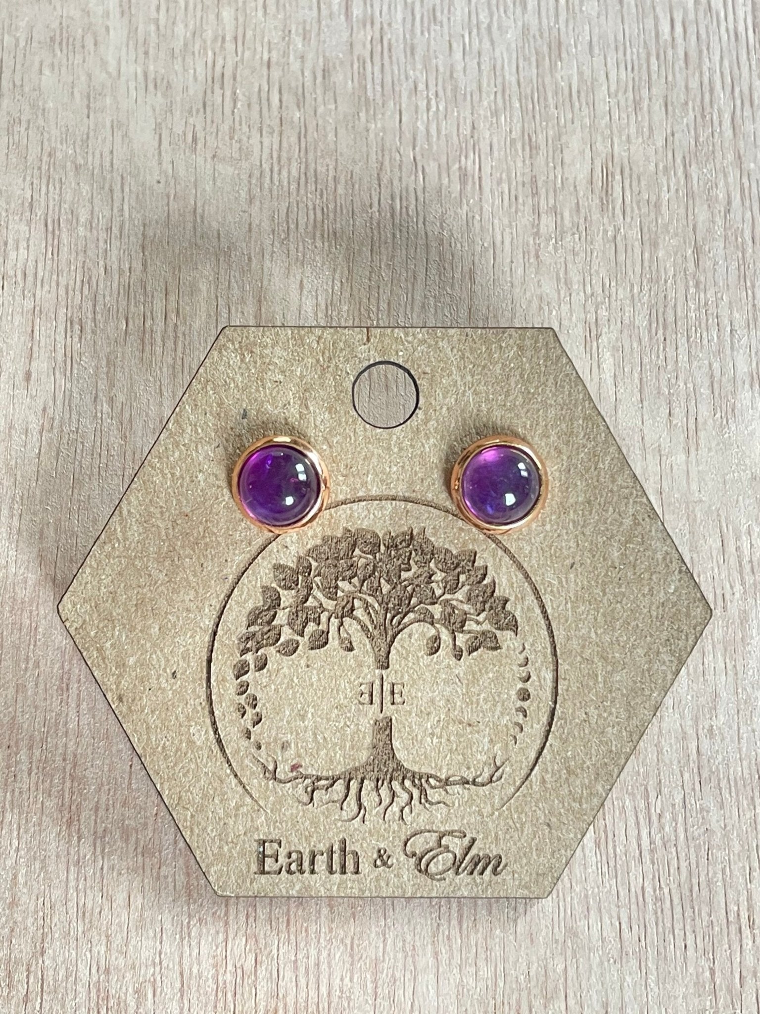 6mm Amethyst Stud Earrings - earthandelm