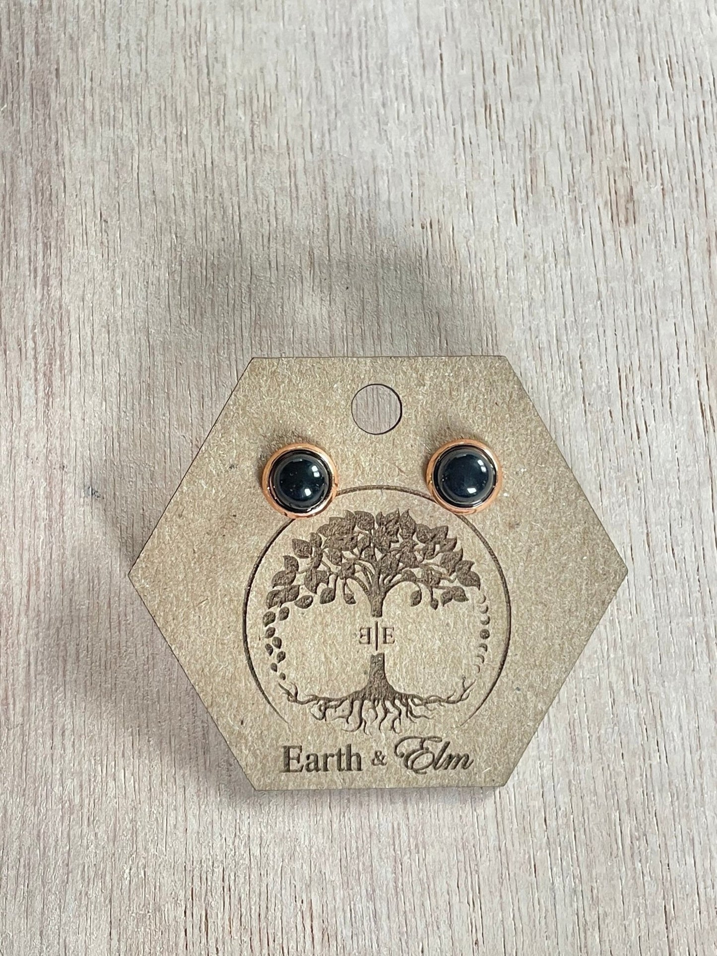 6mm Black Onyx Stud Earrings - earthandelm