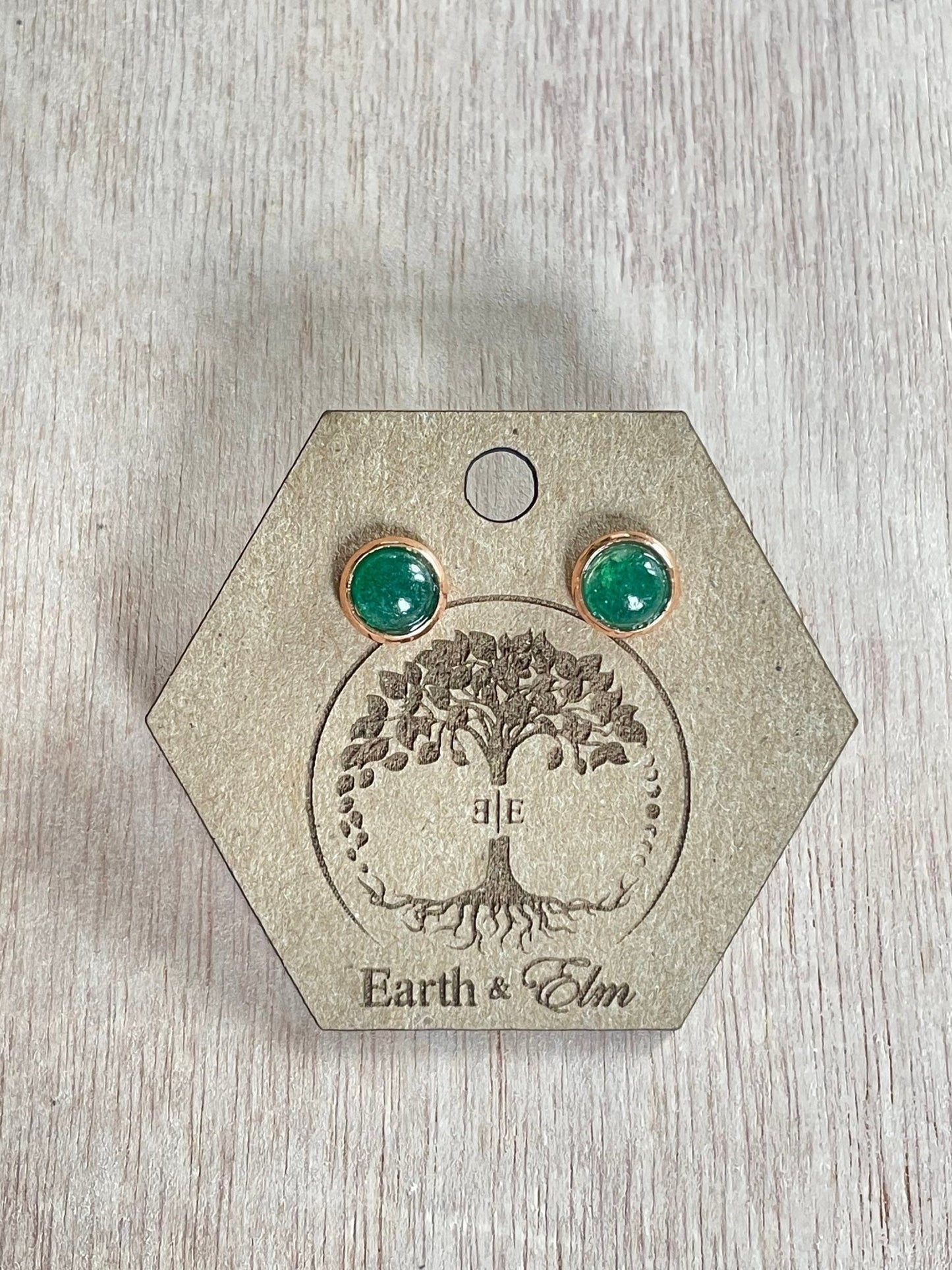 6mm Green Aventurine Studs - earthandelm