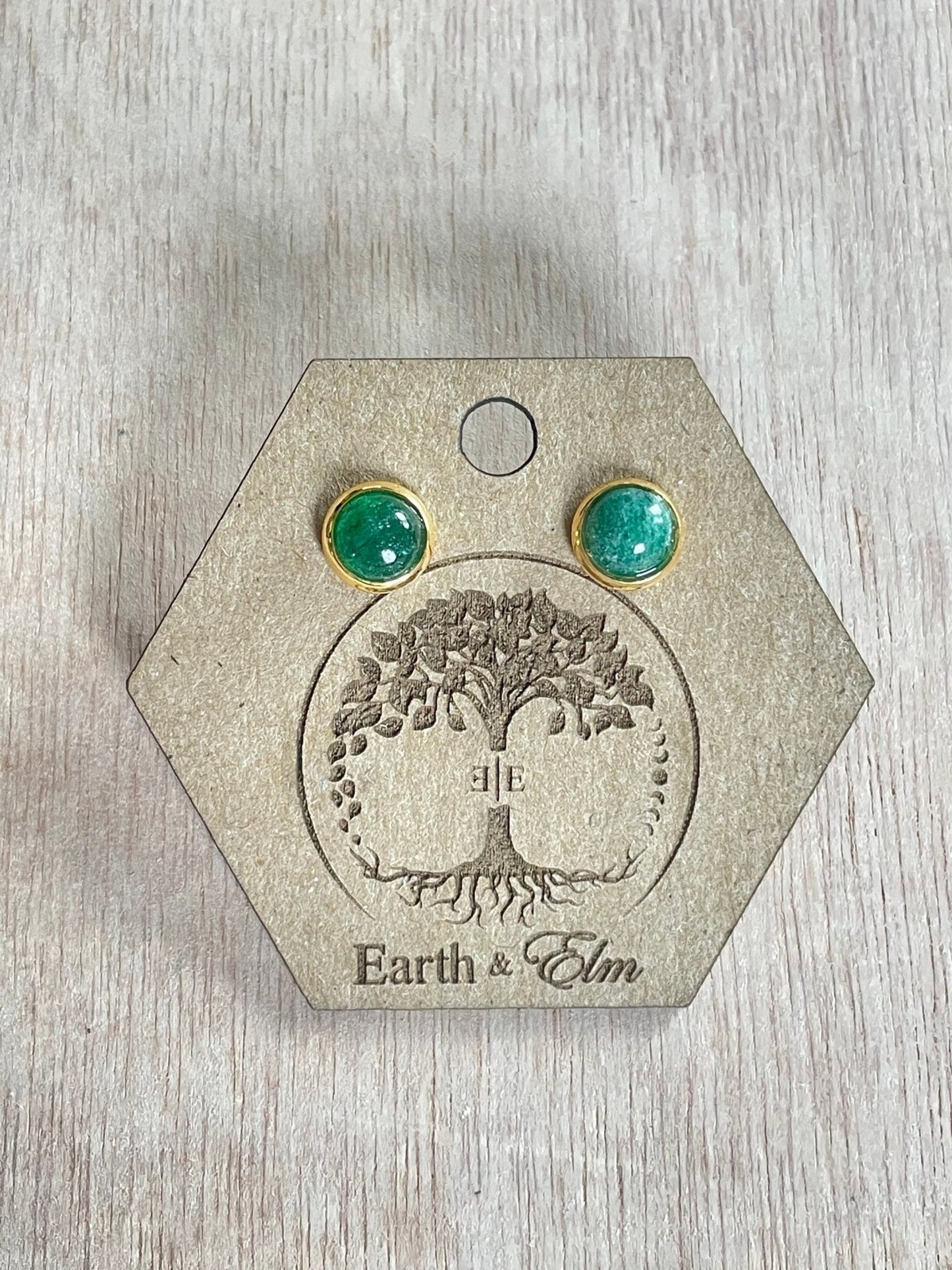 6mm Green Aventurine Studs - earthandelm