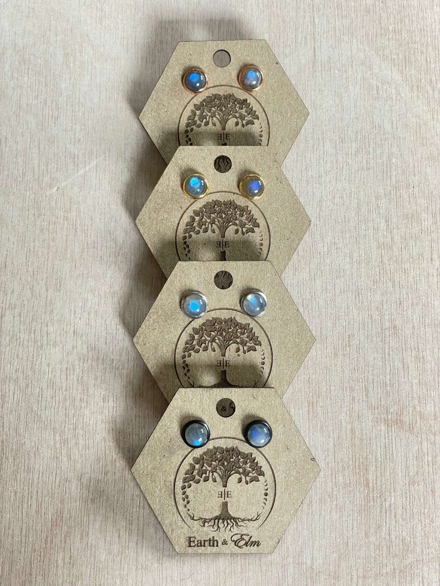 6mm Labradorite Studs - earthandelm
