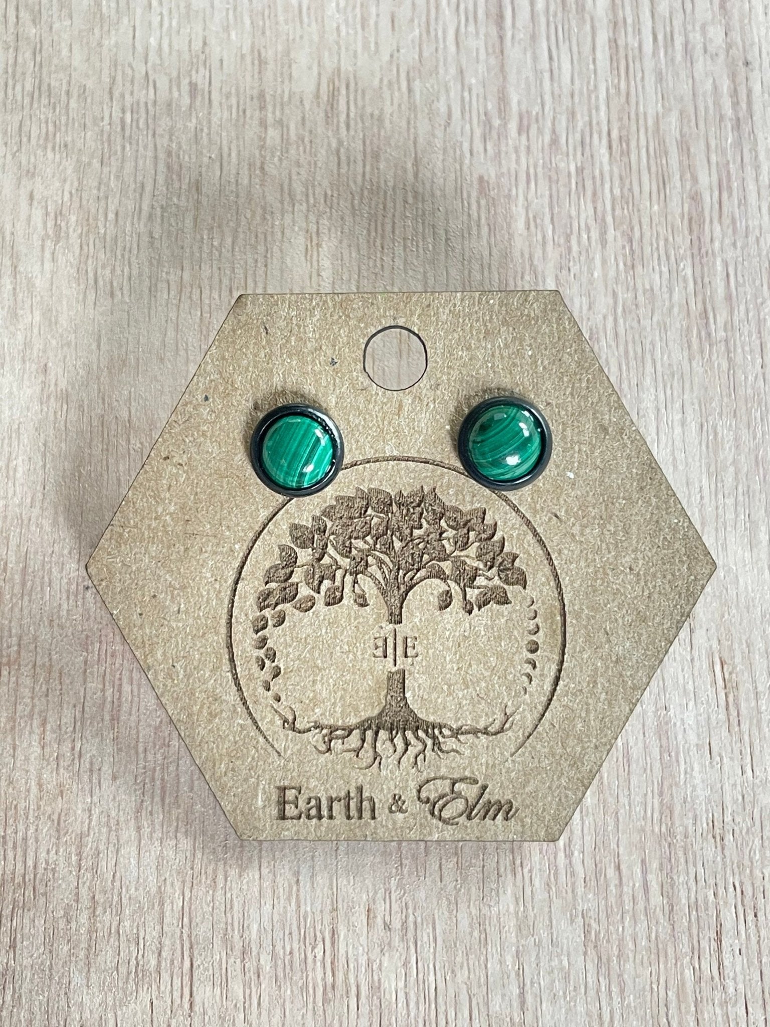 6mm Malachite Stud Earrings - earthandelm