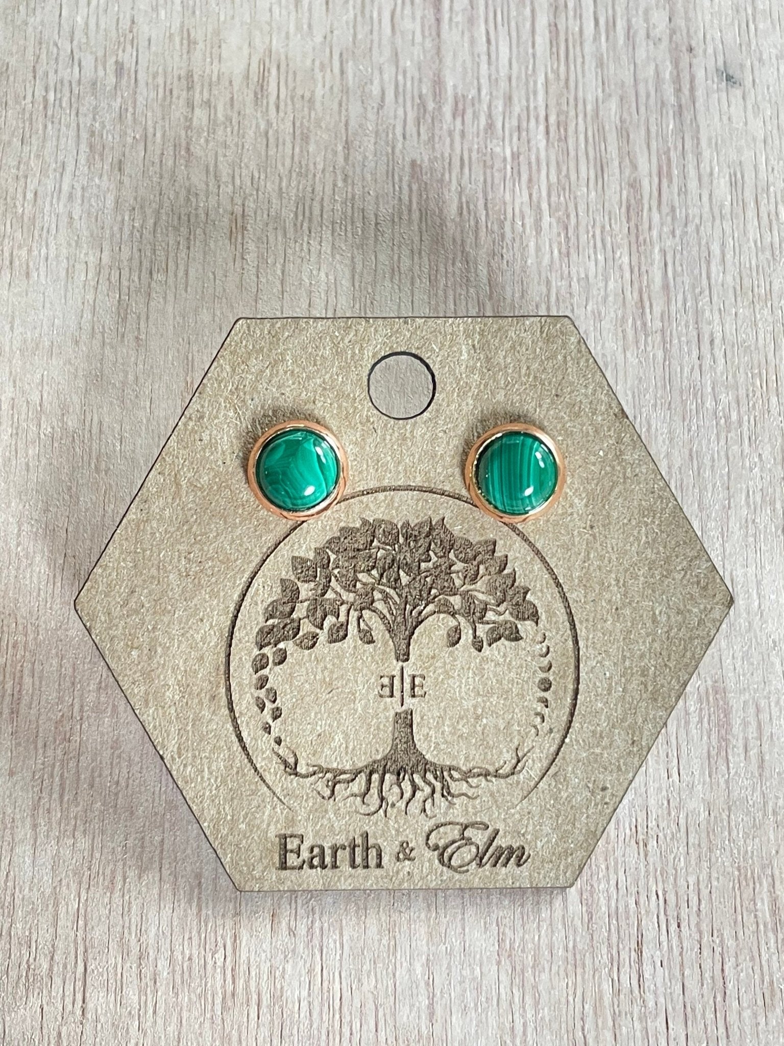 6mm Malachite Stud Earrings - earthandelm