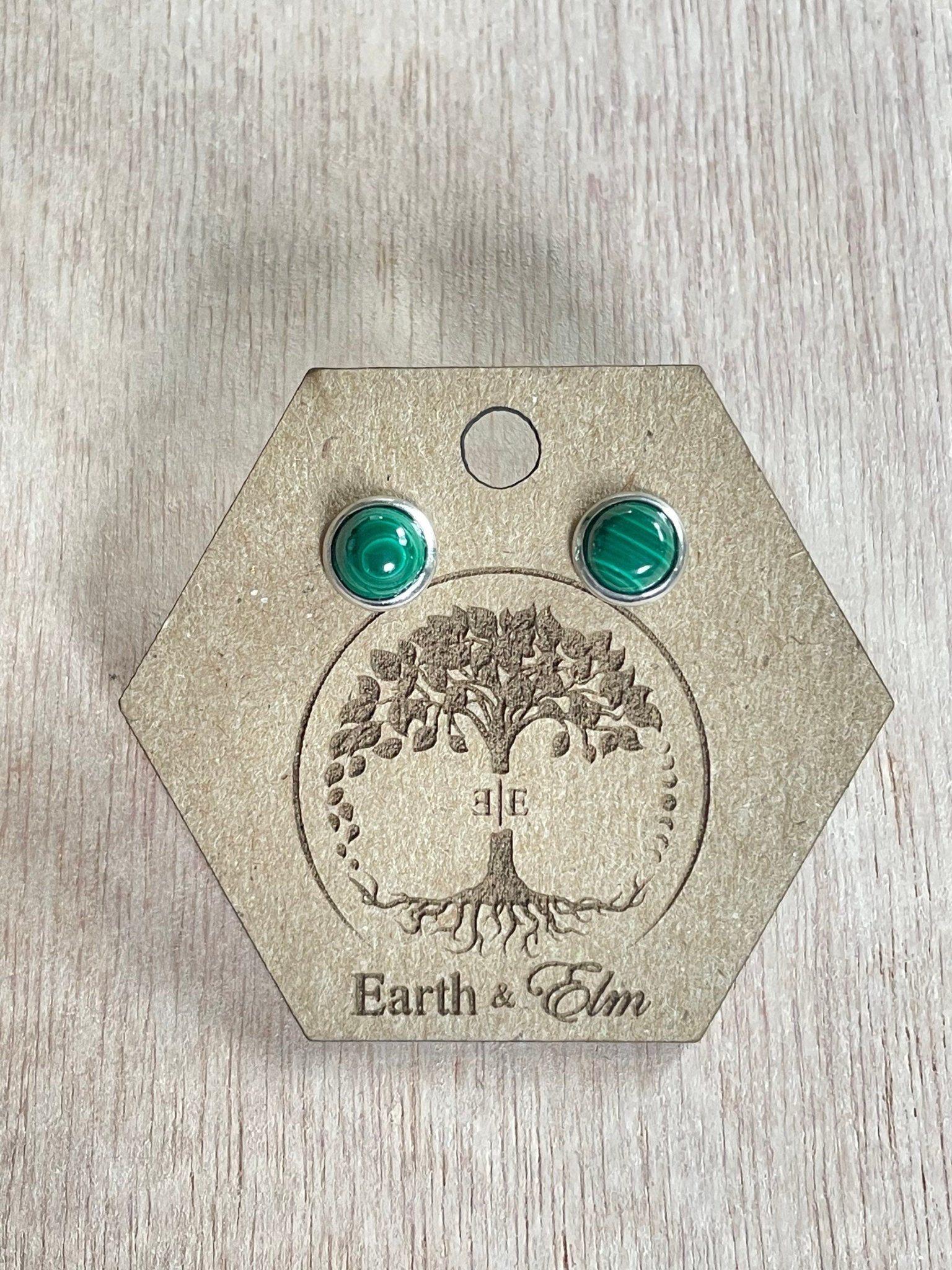 6mm Malachite Stud Earrings - earthandelm