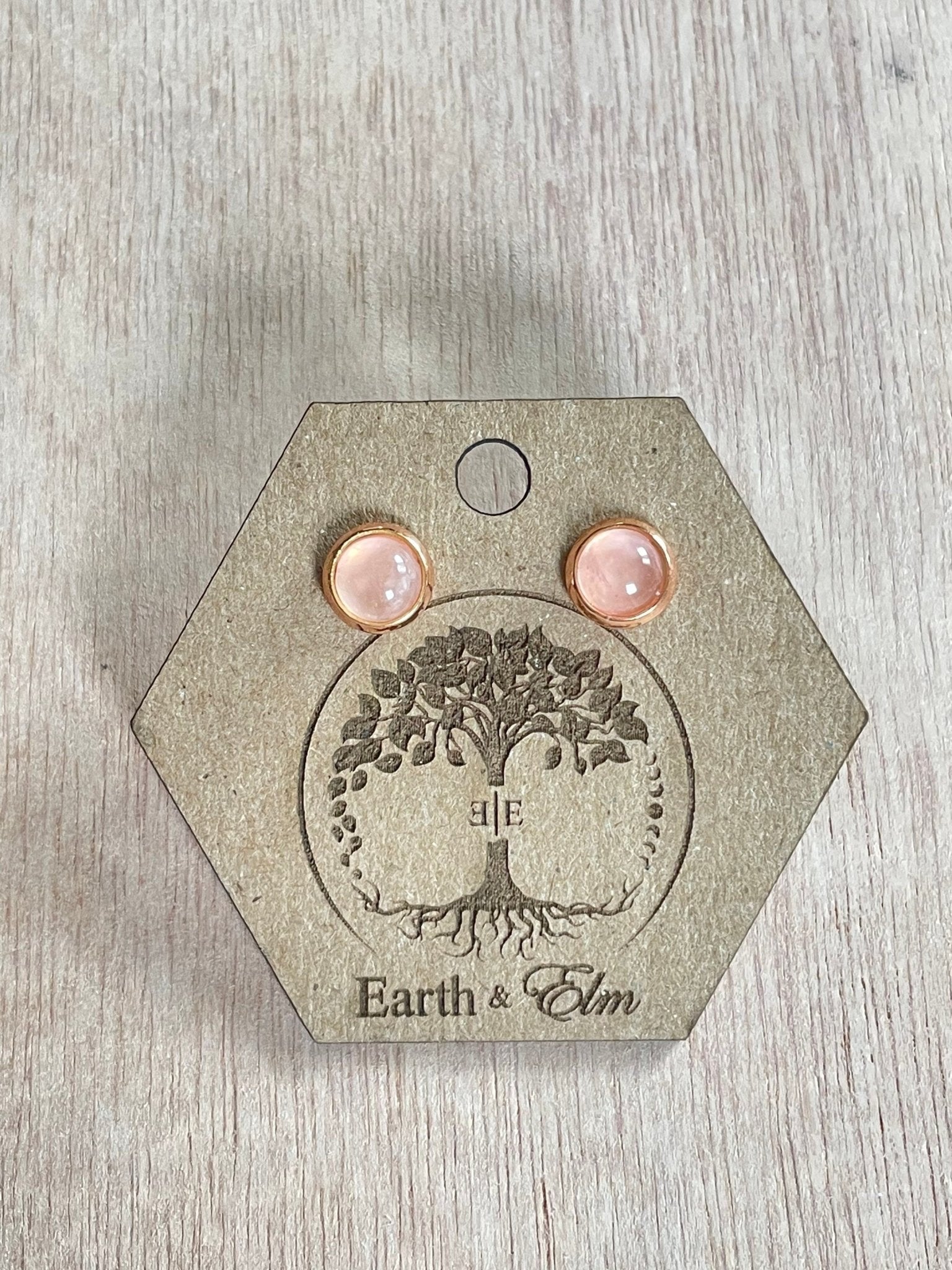 6mm Rose Quartz Studs - earthandelm