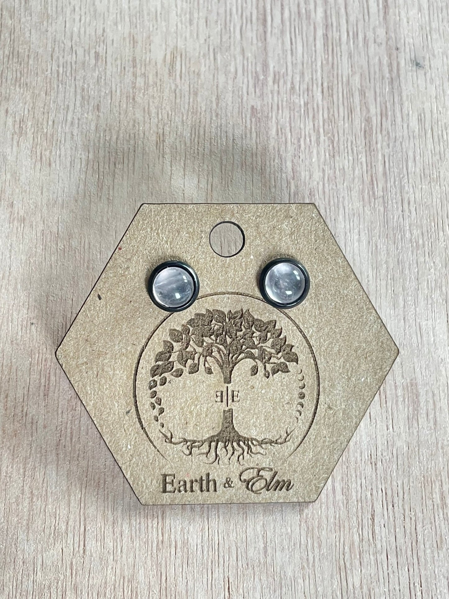 6mm Rose Quartz Studs - earthandelm
