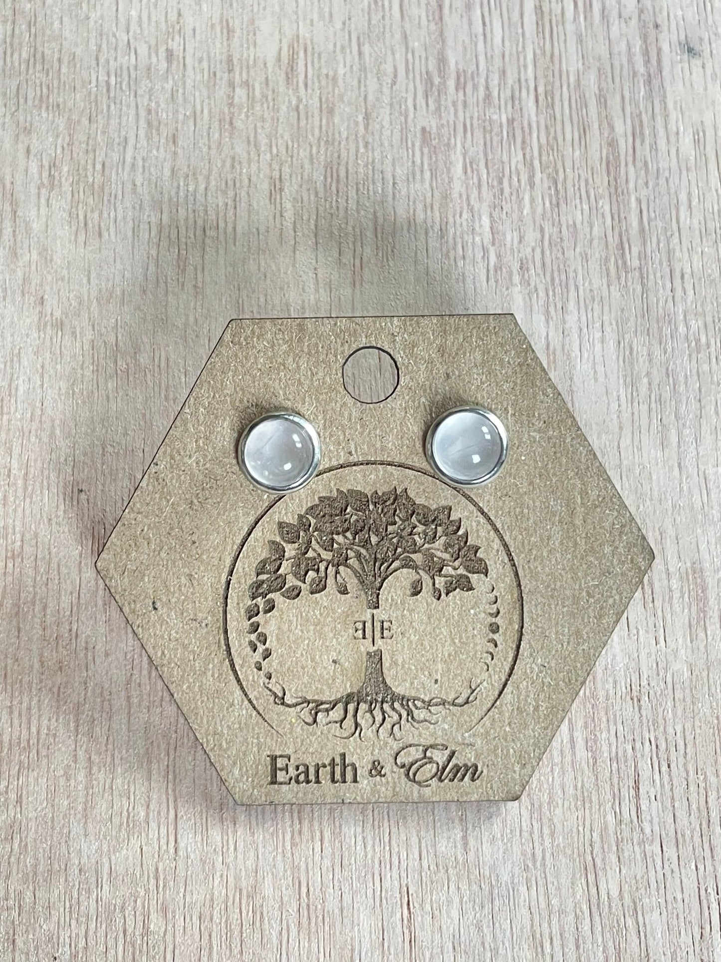 6mm Rose Quartz Studs - earthandelm