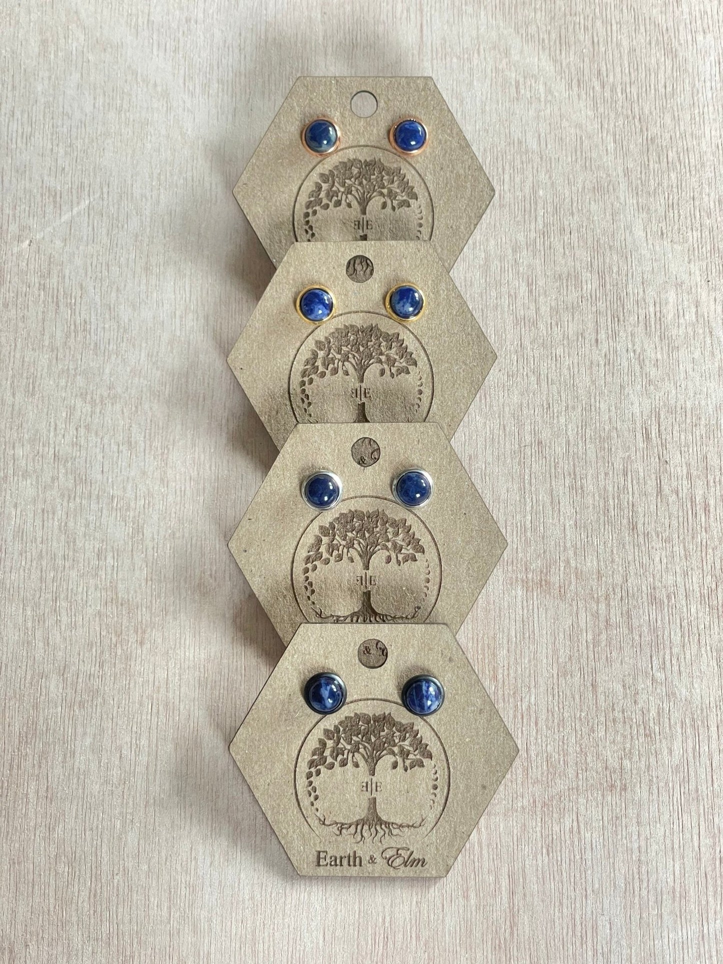 6mm Sodalite Stud Earrings - earthandelm