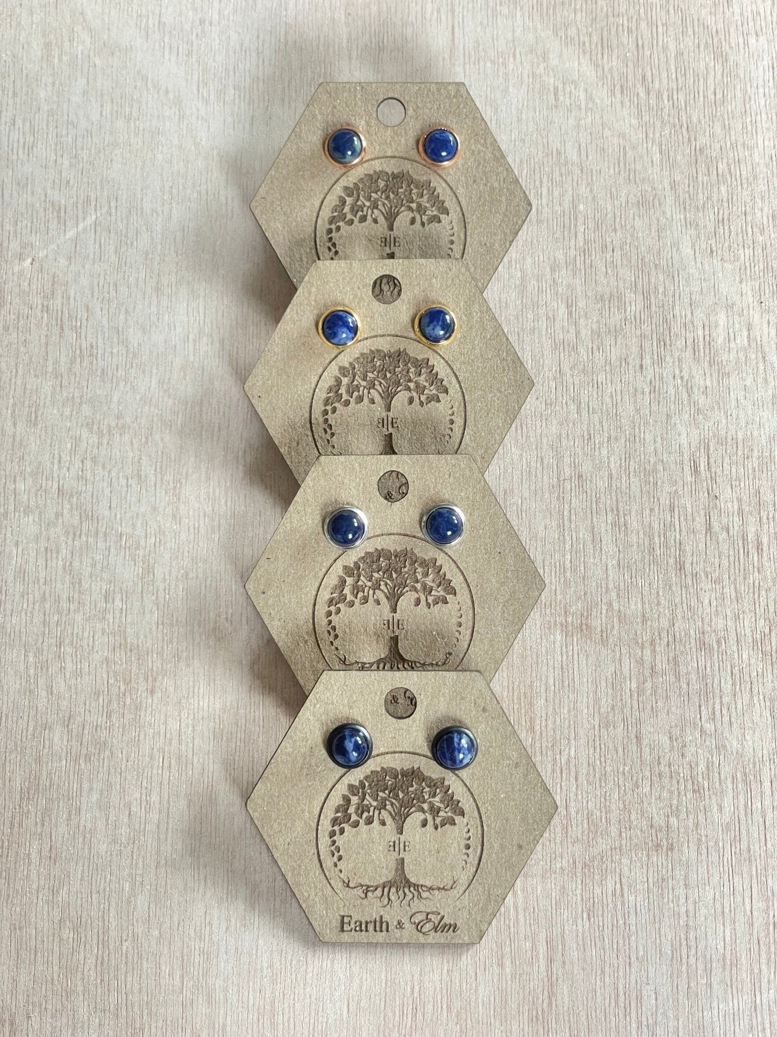 6mm Sodalite Stud Earrings - earthandelm