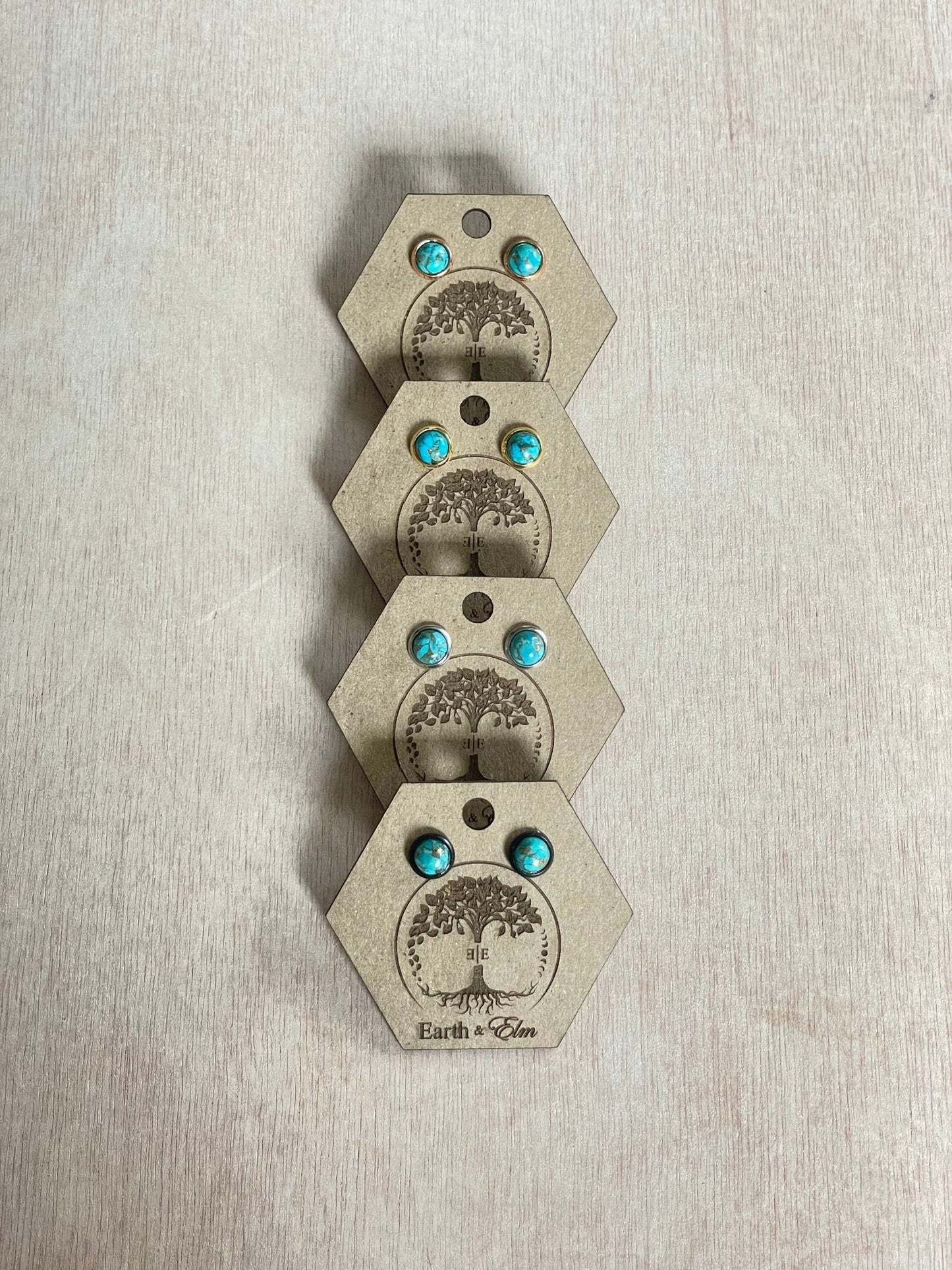 6mm Turquoise Studs - earthandelm