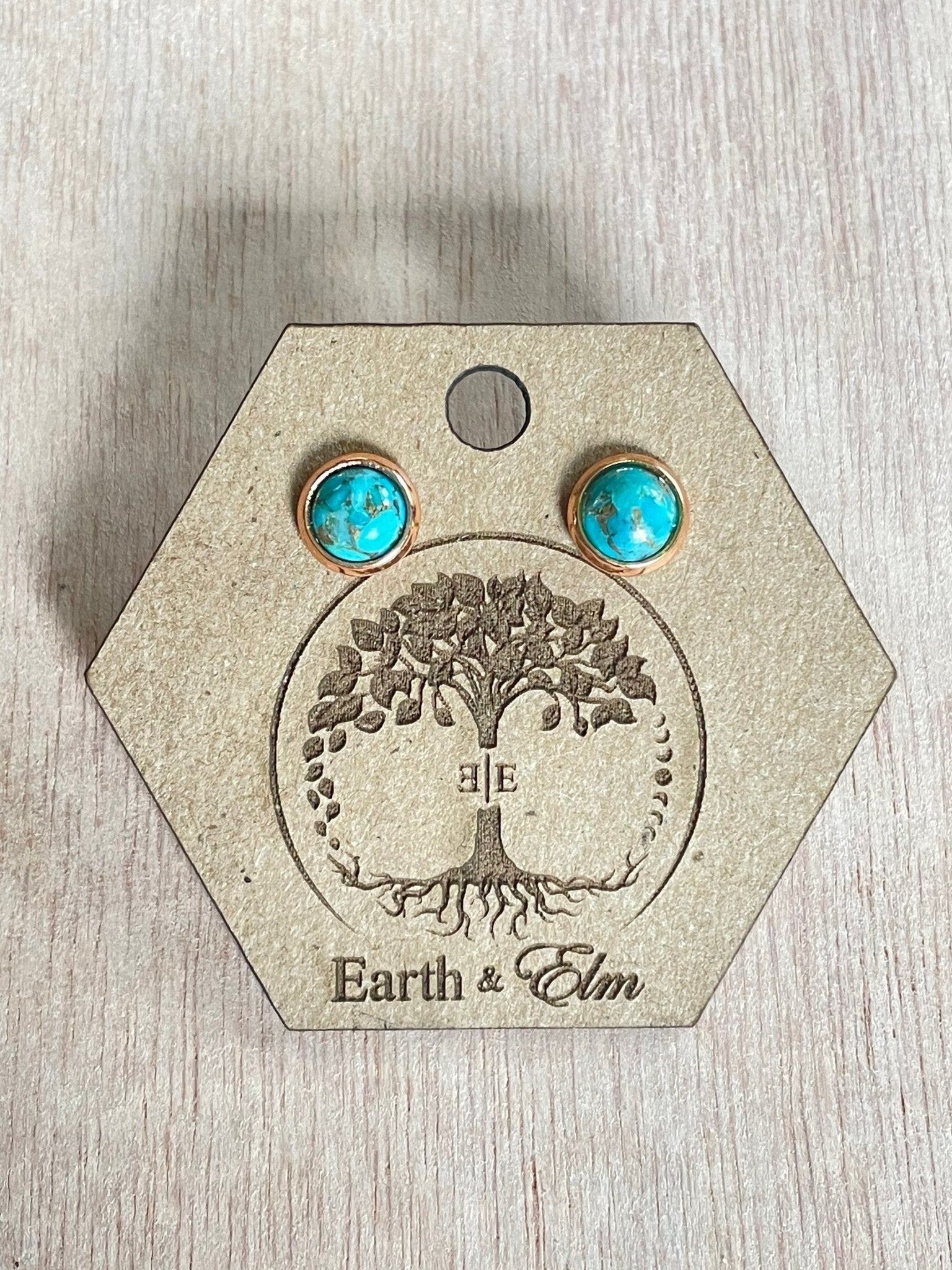 6mm Turquoise Studs - earthandelm