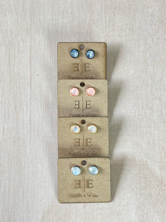 8mm Moonstone Studs - earthandelm