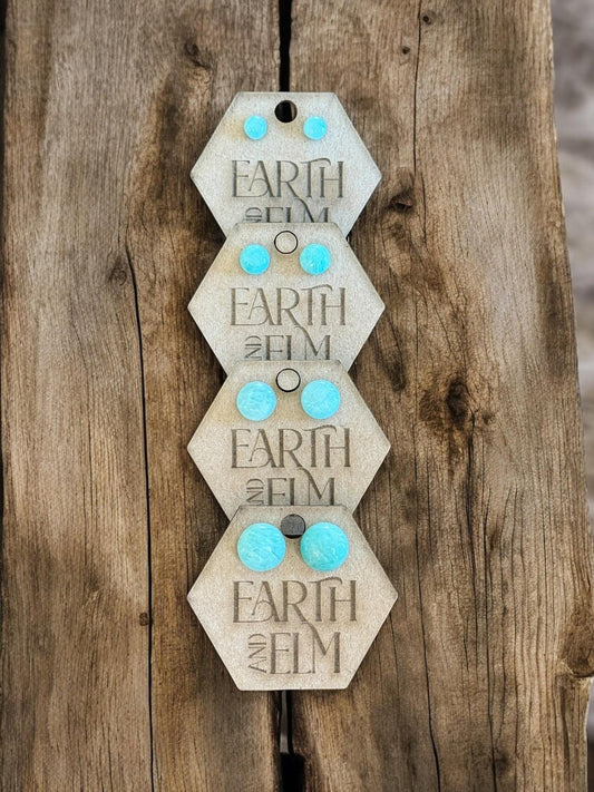 Amazonite Round Gemstone Studs - earthandelm