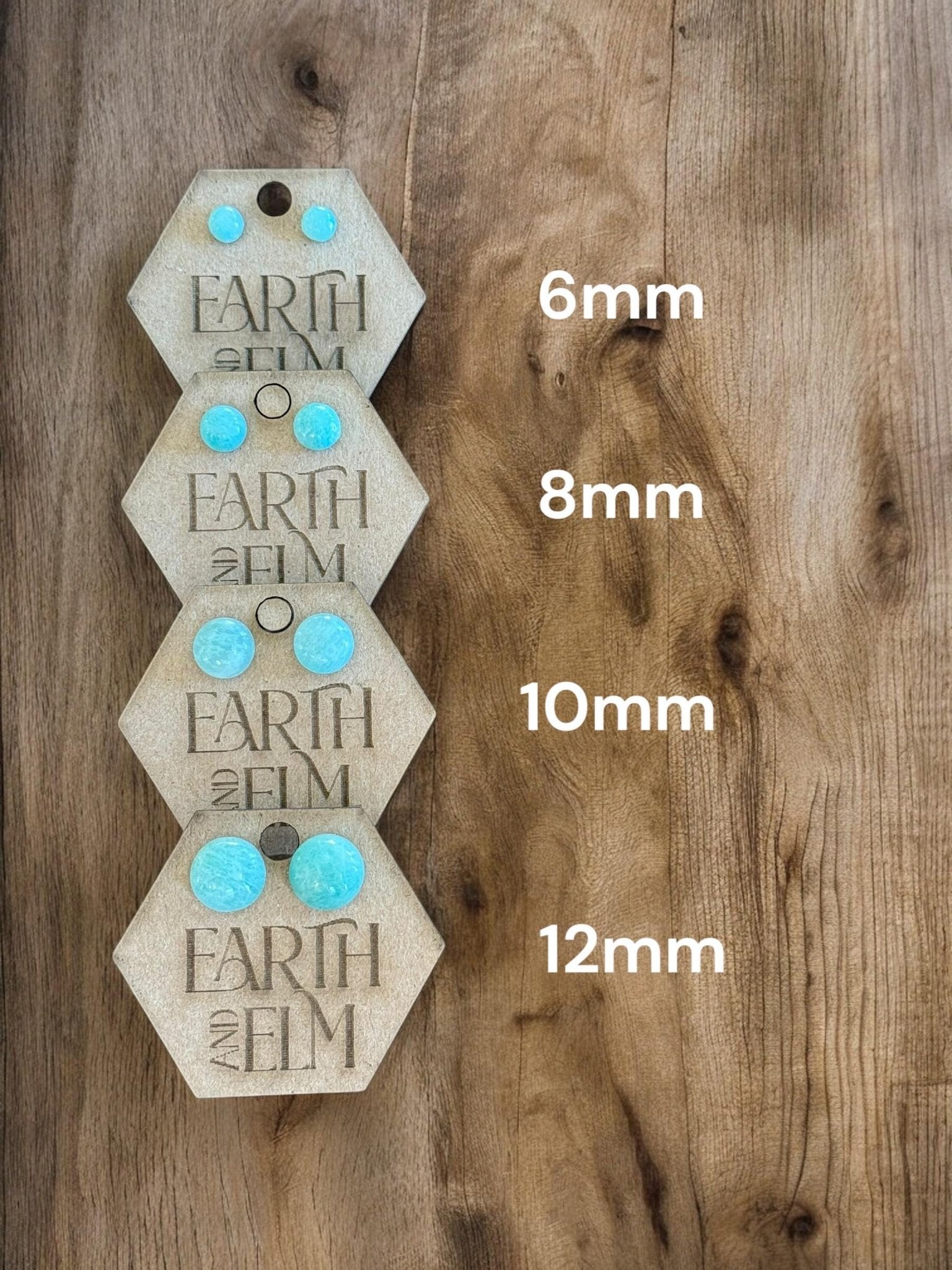 Amazonite Round Gemstone Studs - earthandelm