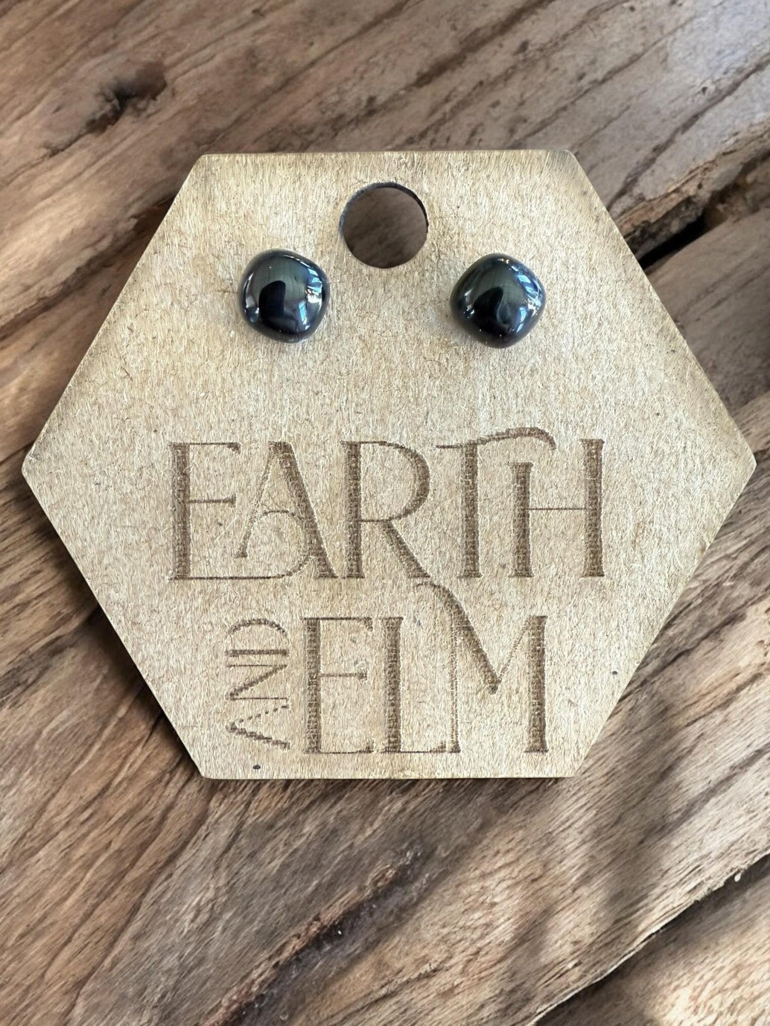 Black Onyx Cushion Studs - earthandelm