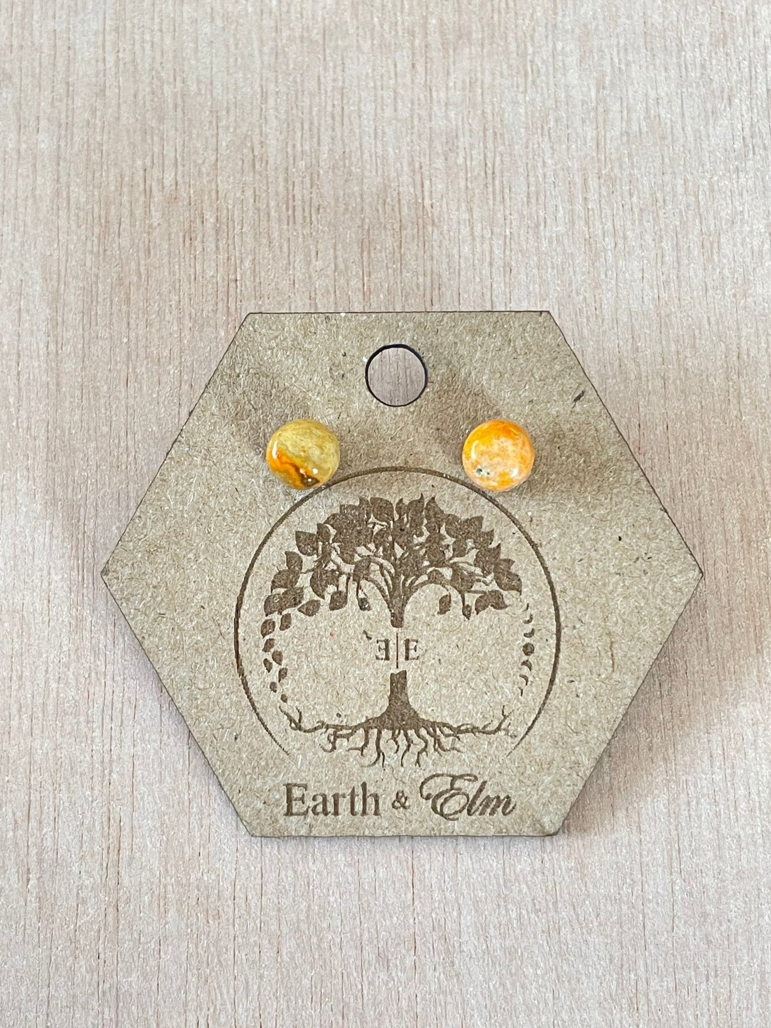 Bumblebee Jasper Round Studs - earthandelm