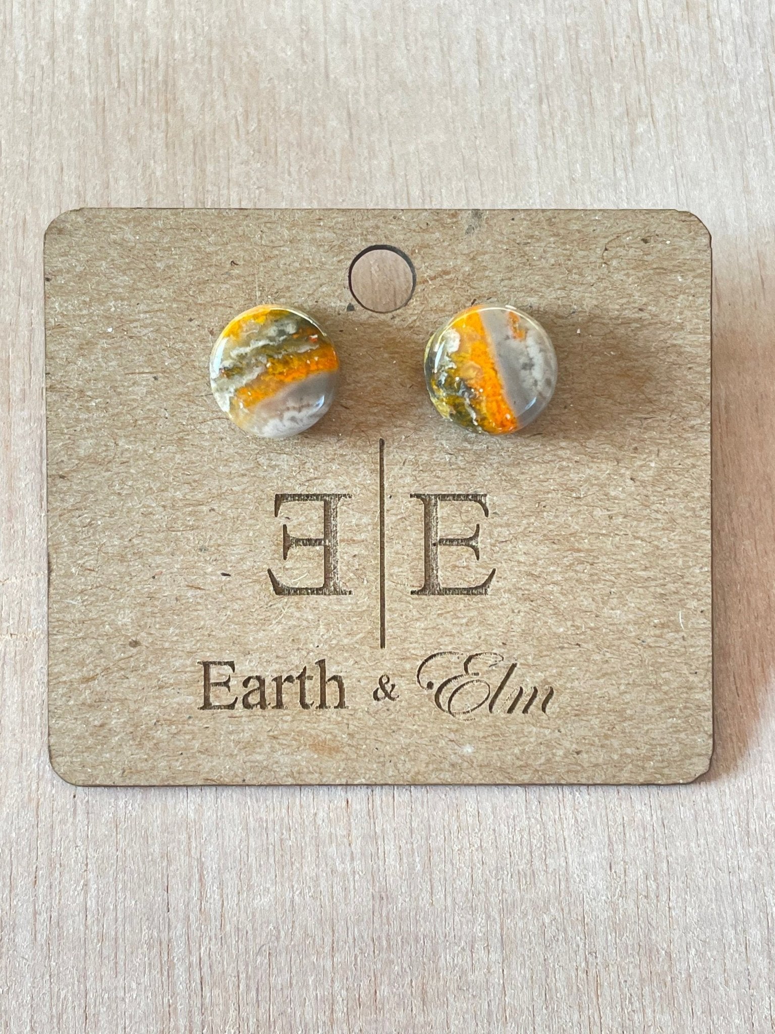 Bumblebee Jasper Round Studs - earthandelm