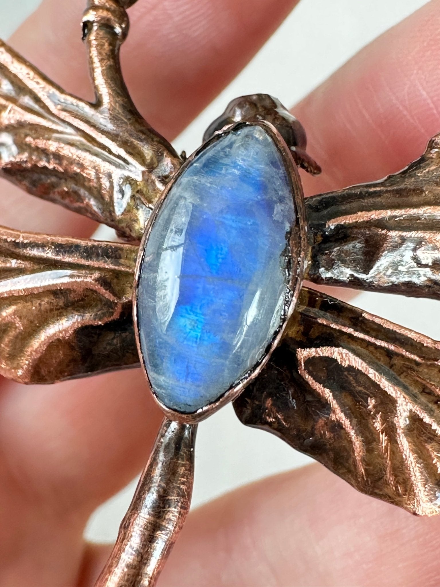 Dragonfly Moonstone Pendant - earthandelm