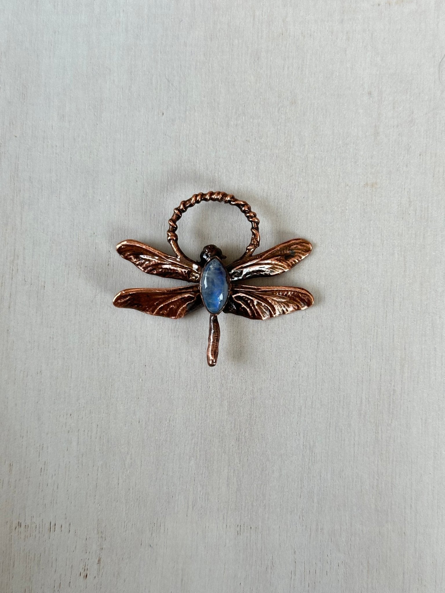 Dragonfly Moonstone Pendant - earthandelm