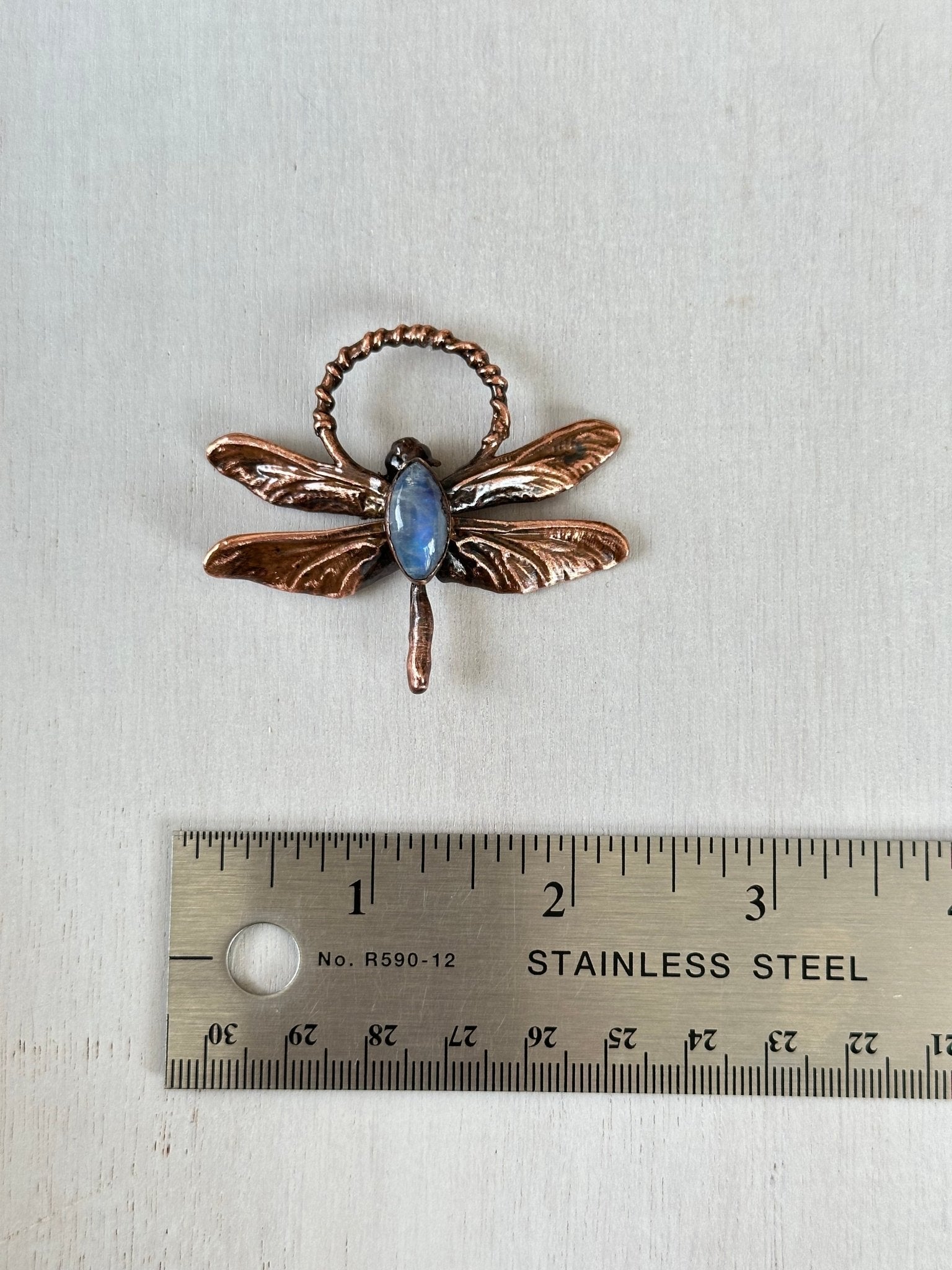 Dragonfly Moonstone Pendant - earthandelm