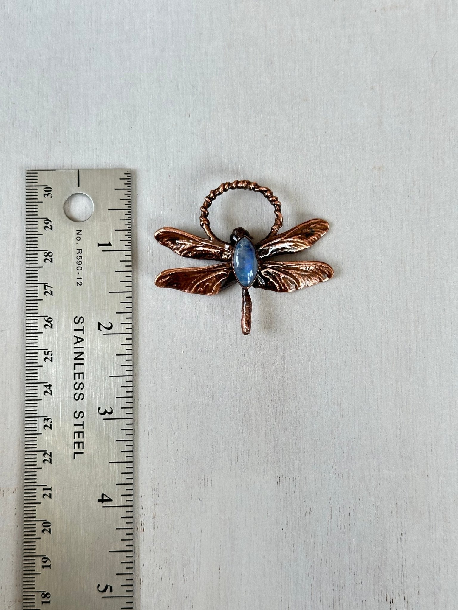 Dragonfly Moonstone Pendant - earthandelm