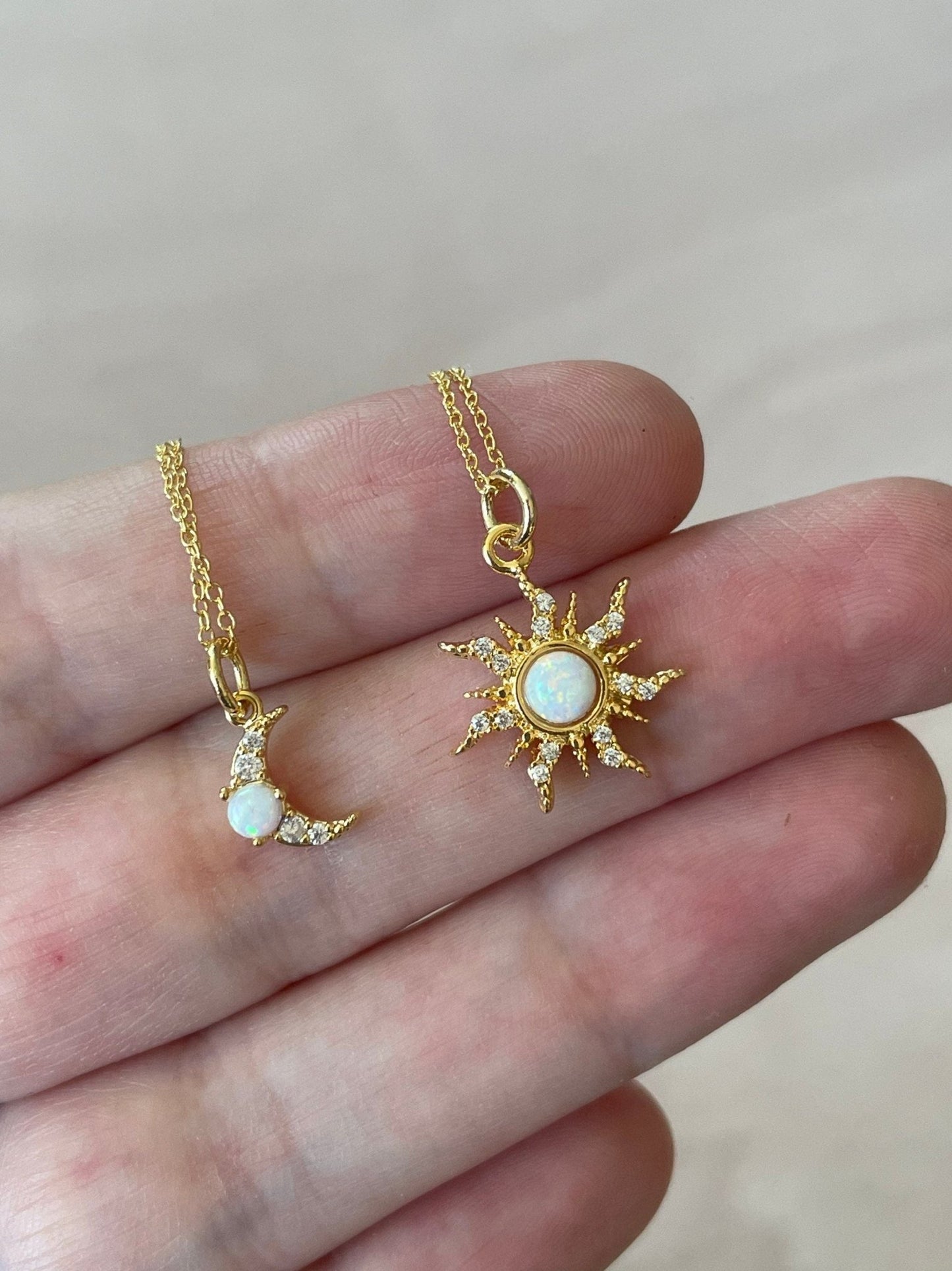 Gold Sun & Moon Necklace Set - earthandelm