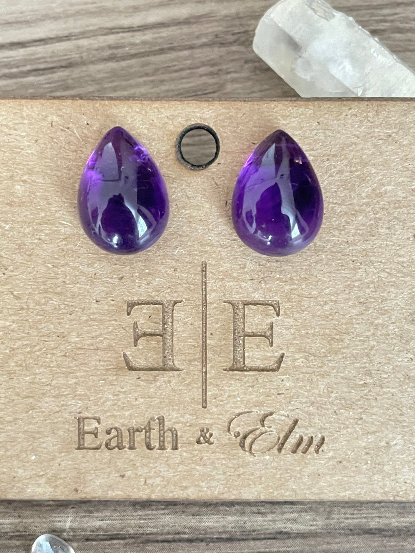 Amethyst Stud Earrings | Pear Shape Studs | Teardrop Earrings | 10x14 Amethyst | Gemstone Earrings | 8x12