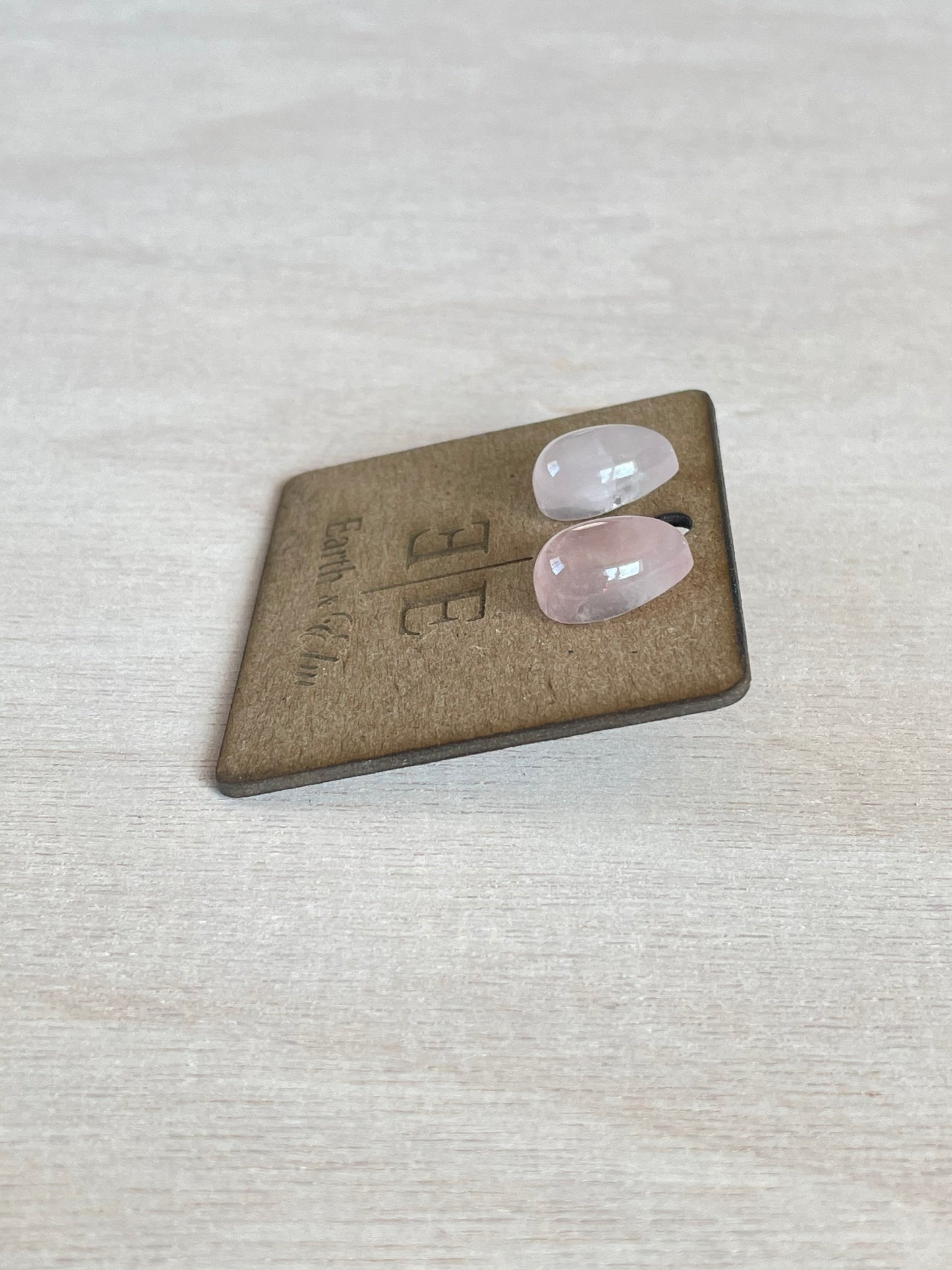 Rose Quartz Studs | Teardrop Stud Earrings | 10x14 Studs | Rose Quartz Earrings | 8x12mm