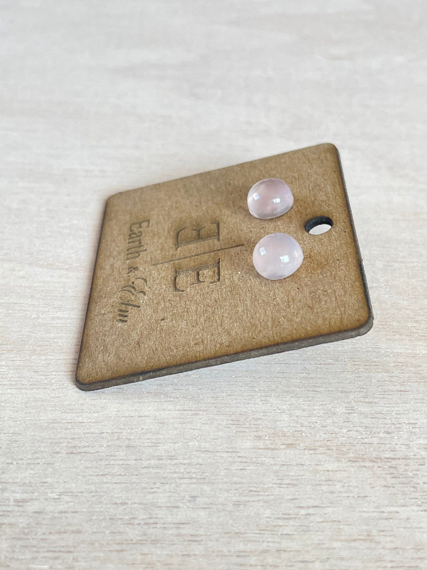Rose Quartz Studs | Quartz Earrings | 8mm Studs | Gemstone Earrings | 10mm