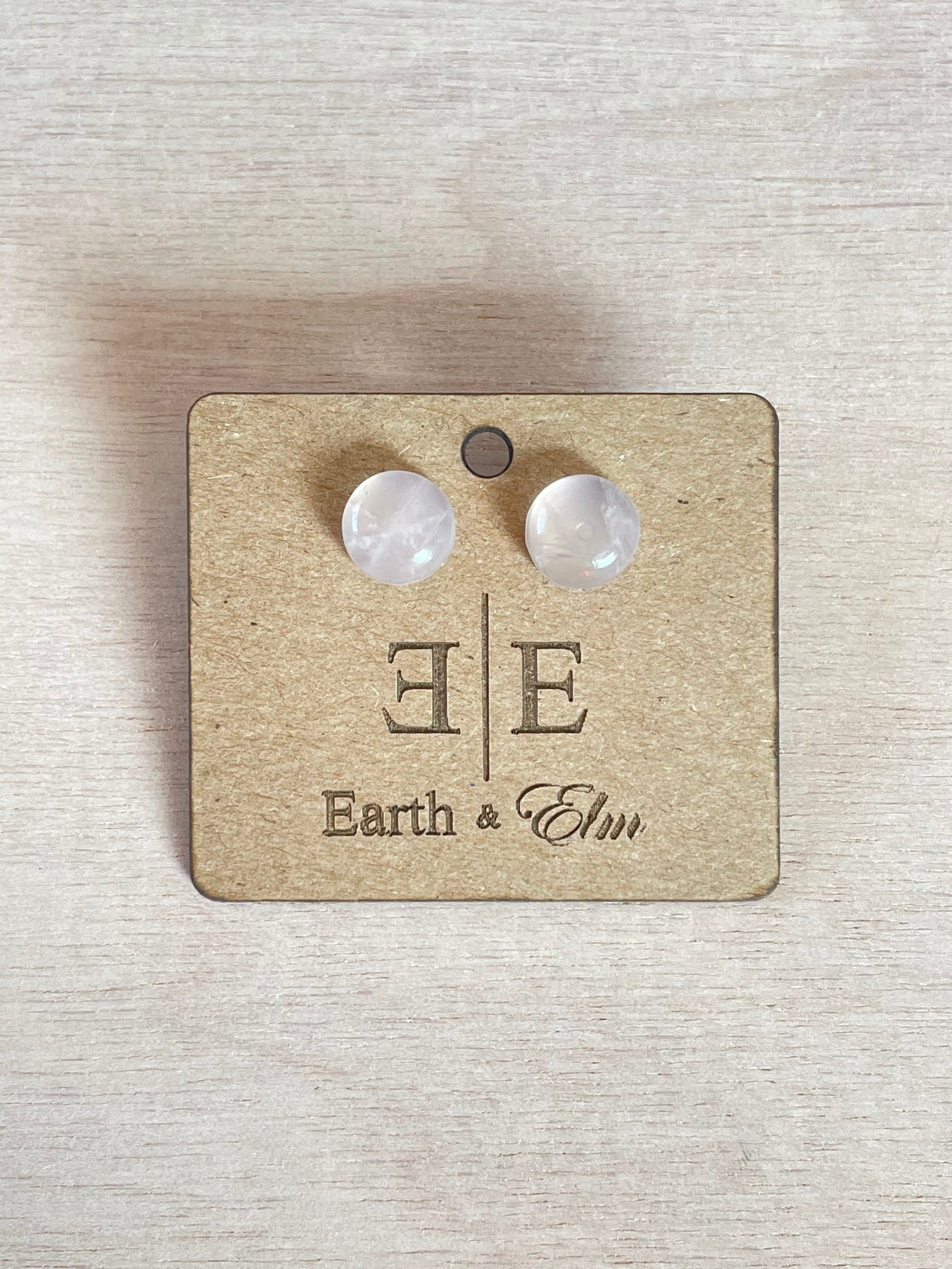 Rose Quartz Studs | Quartz Earrings | 8mm Studs | Gemstone Earrings | 10mm