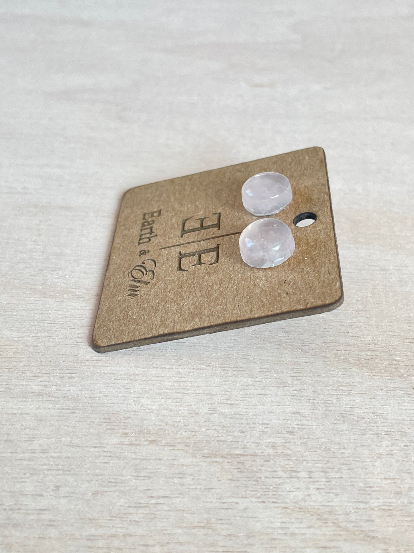 Rose Quartz Studs | Quartz Earrings | 8mm Studs | Gemstone Earrings | 10mm