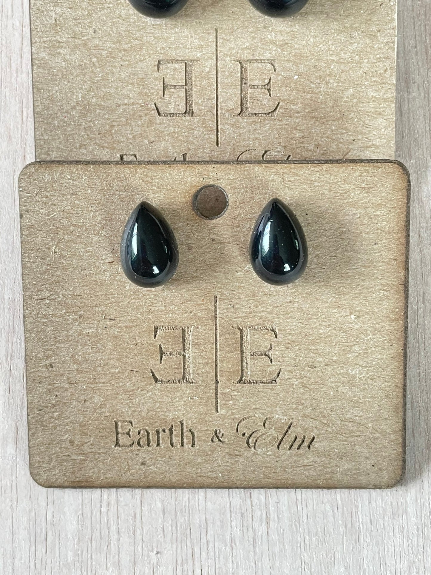 Black Onyx Studs | Crystal Stud Earrings | Black Earrings | Gemstone Earrings | 10x14 | Pear Shape | 8x12