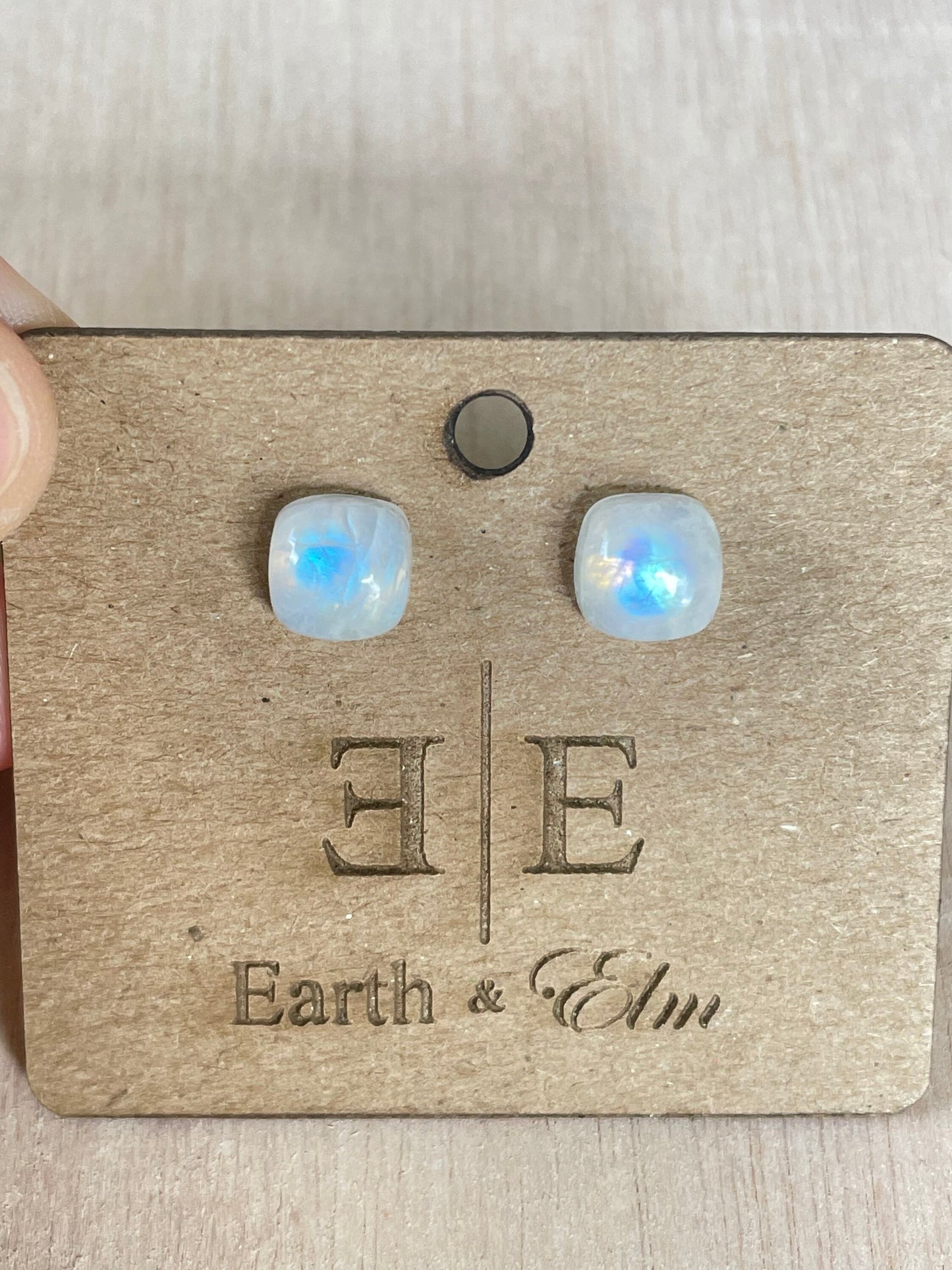 Moonstone Cushion Cut Studs | Stud Earrings | Gemstone Earrings | 6mm 8mm 10mm