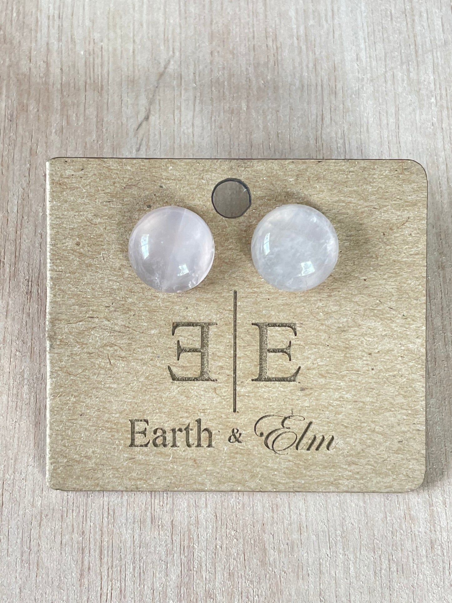 Rose Quartz Studs | Quartz Earrings | 8mm Studs | Gemstone Earrings | 10mm