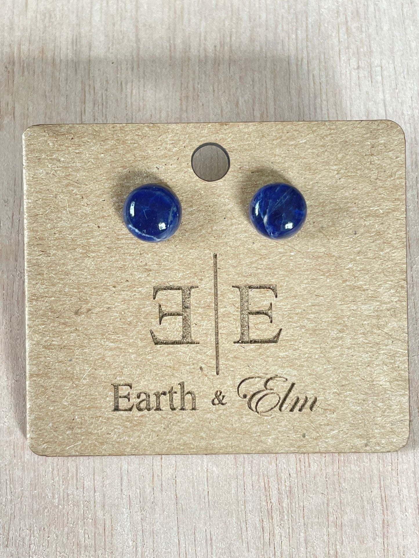 Sodalite Round Gemstone Studs | Stud Earrings | Gemstone Earrings | 6mm 8mm 10mm 12mm