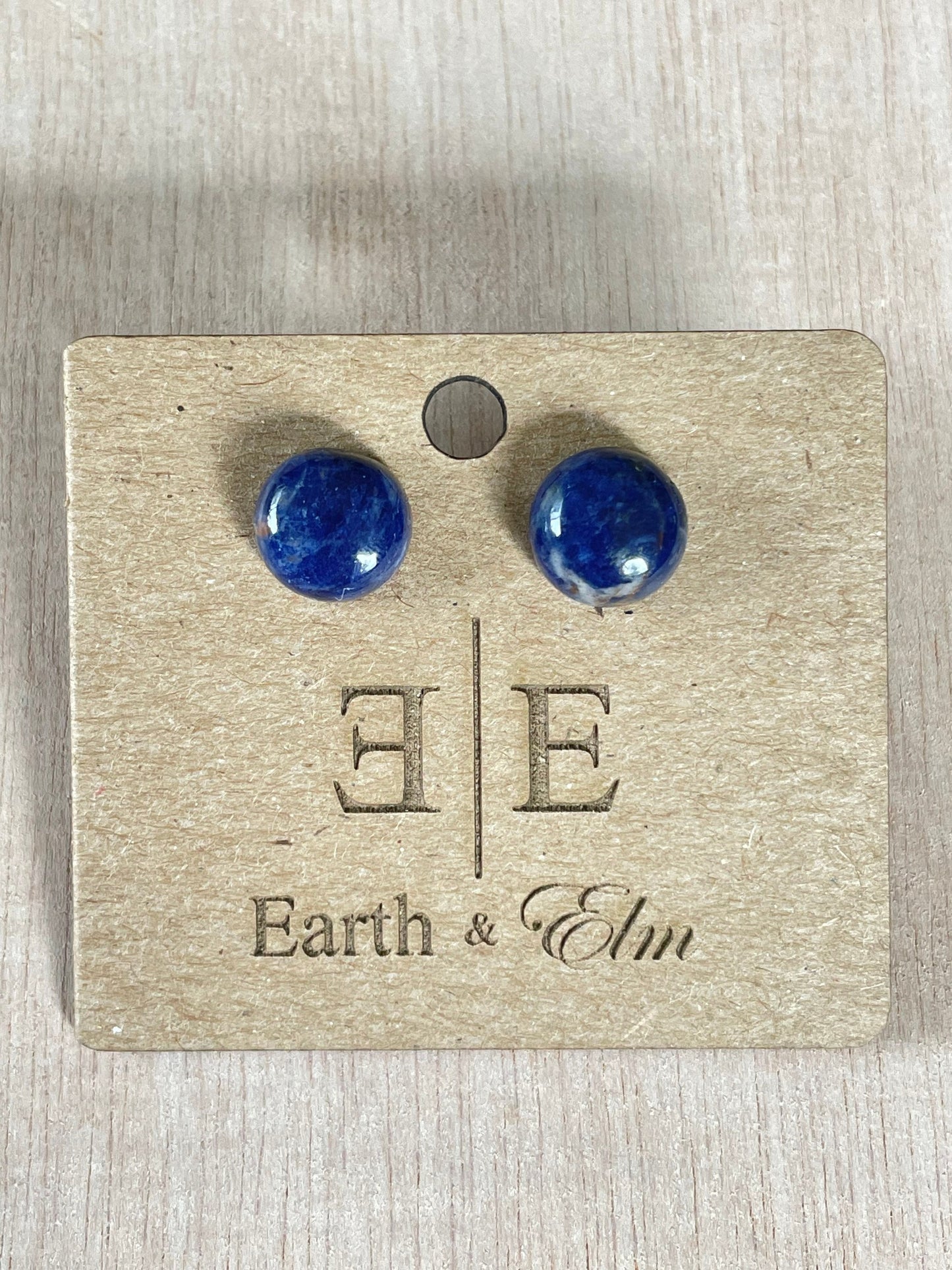 Sodalite Round Gemstone Studs | Stud Earrings | Gemstone Earrings | 6mm 8mm 10mm 12mm