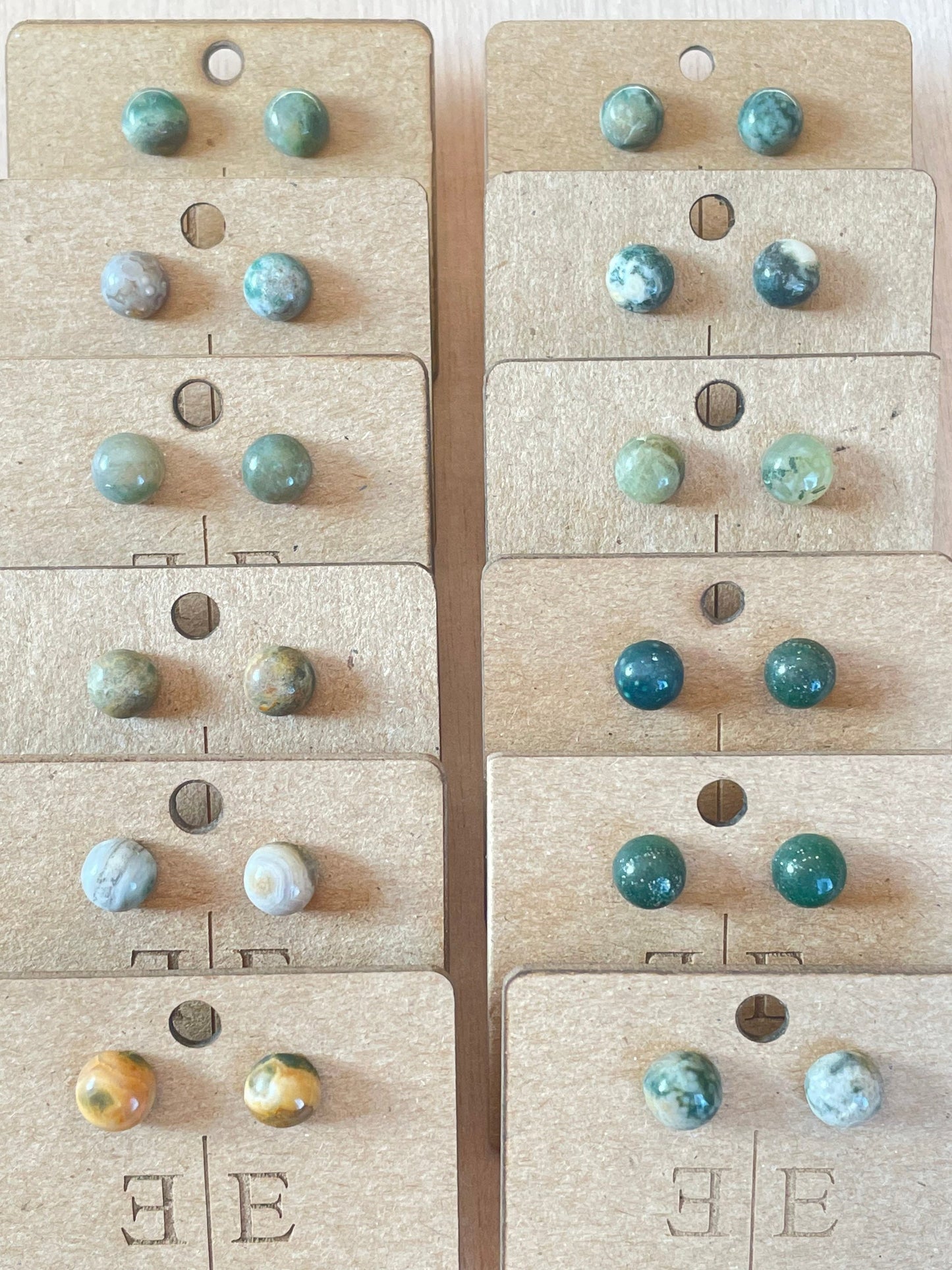 Ocean Jasper Round Studs | Stud Earrings | Gemstone Earrings | Round Studs | Authentic Gemstones | 6mm 8mm 10mm 12mm