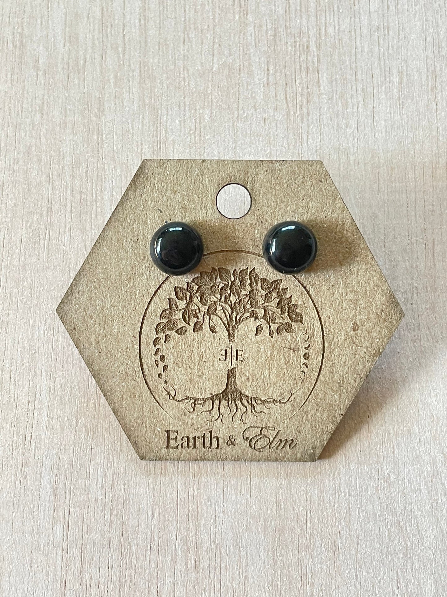 Black Onyx Round Gemstone Studs | Black Onyx Earrings | 8mm Studs | Gemstone Earrings | 10mm | 12mm