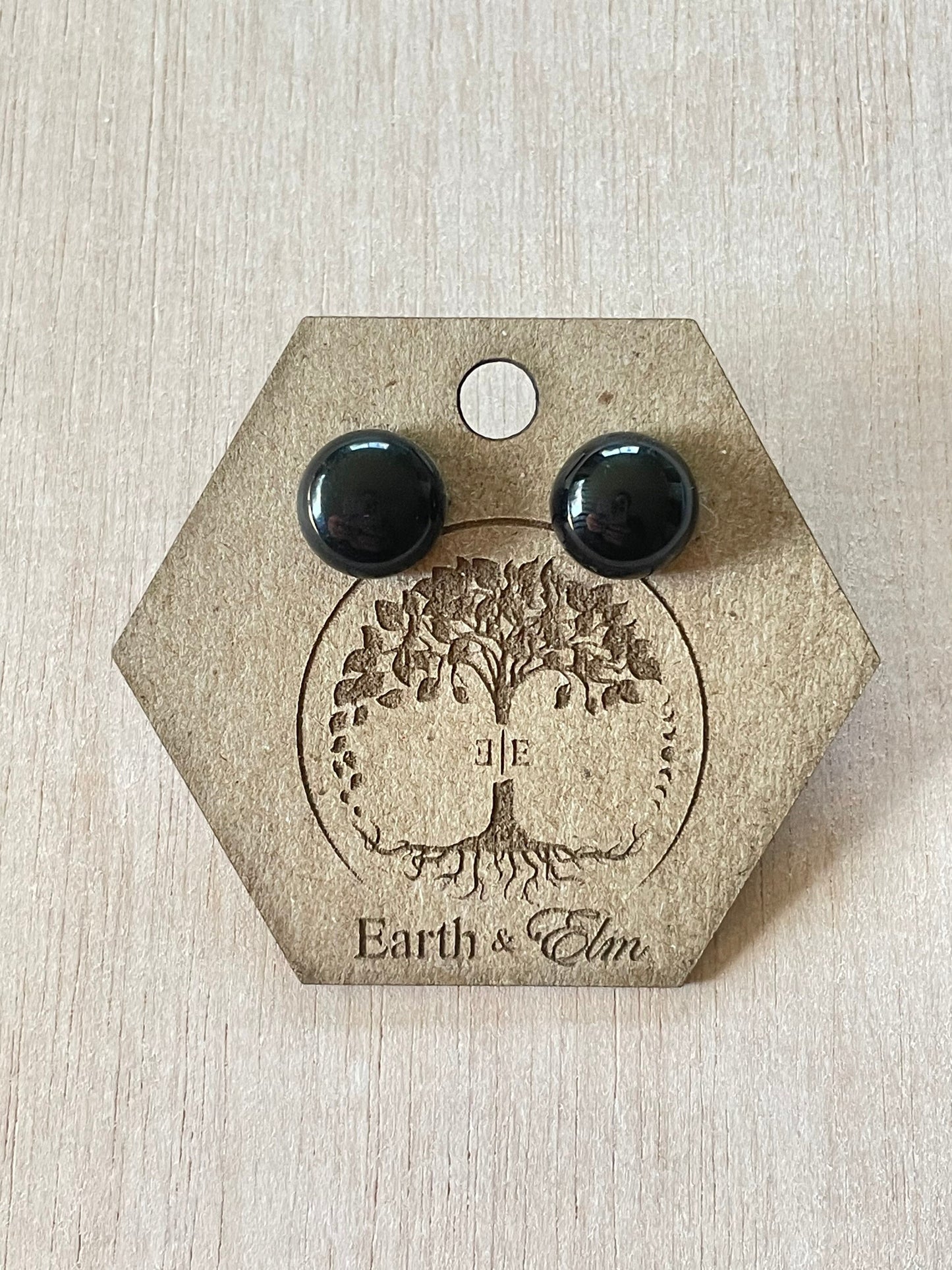 Black Onyx Round Gemstone Studs | Black Onyx Earrings | 8mm Studs | Gemstone Earrings | 10mm | 12mm