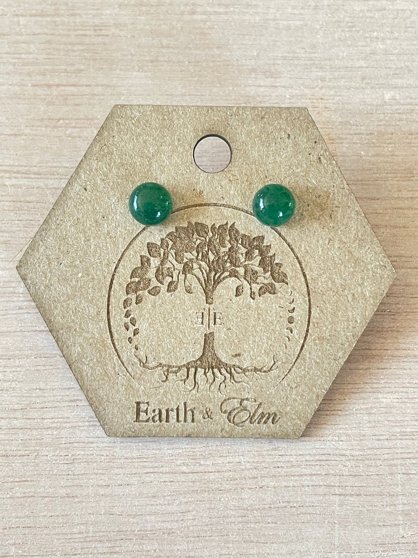 Green Aventurine Round Gemstone Studs | Stud Earrings | Gemstone Earrings | 6mm 8mm 10mm 12mm