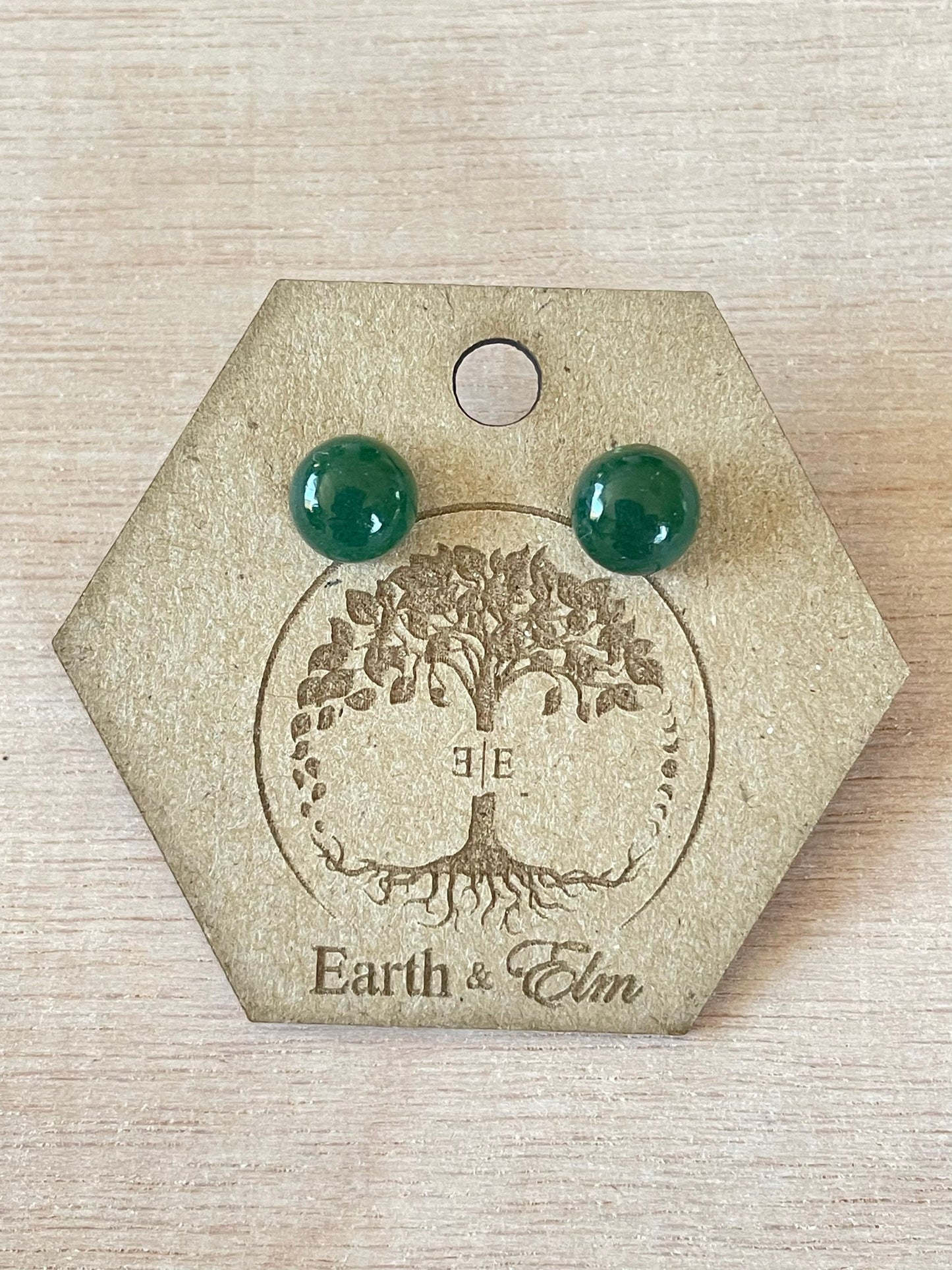 Green Aventurine Round Gemstone Studs | Stud Earrings | Gemstone Earrings | 6mm 8mm 10mm 12mm