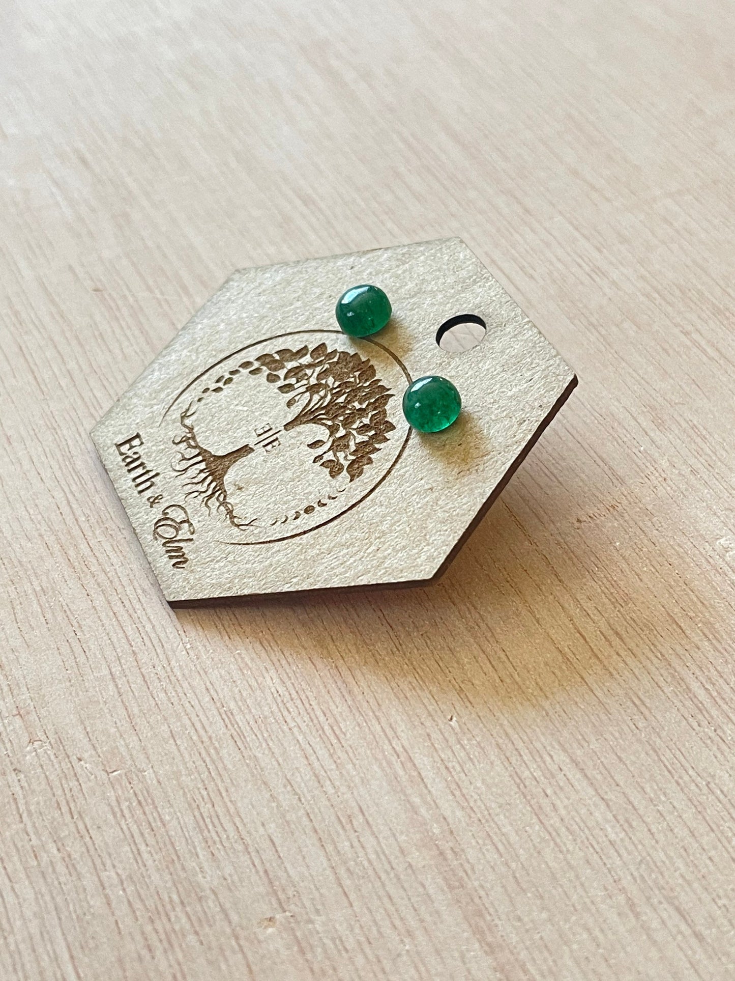 Green Aventurine Round Gemstone Studs | Stud Earrings | Gemstone Earrings | 6mm 8mm 10mm 12mm