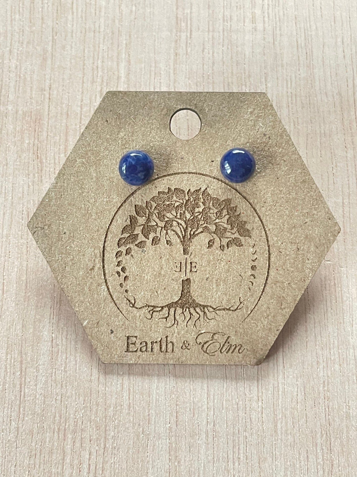 Sodalite Round Gemstone Studs | Stud Earrings | Gemstone Earrings | 6mm 8mm 10mm 12mm